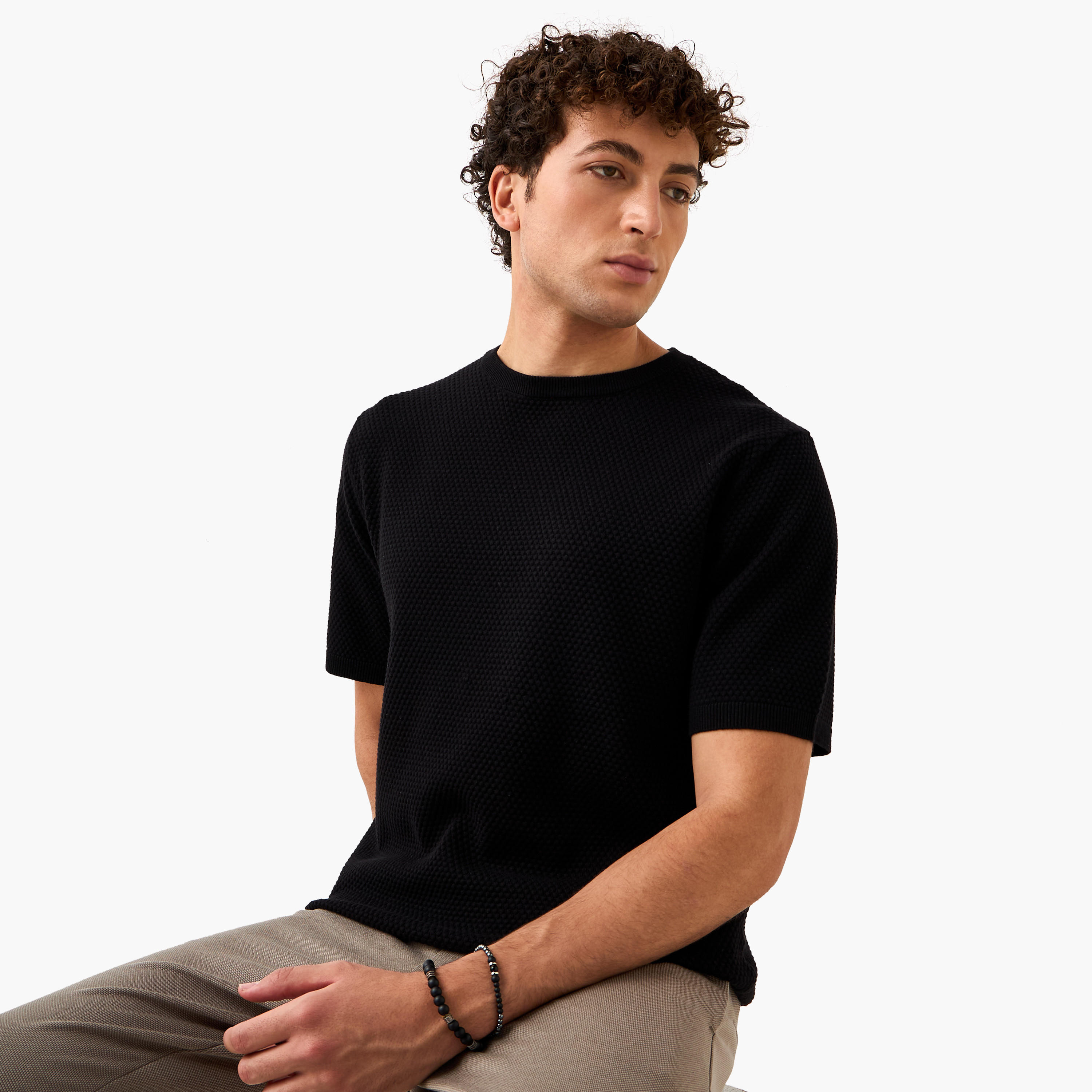 Textured Crew Neck T-shirt-men-clothing-tshirtsandpolos-tshirts-image-1