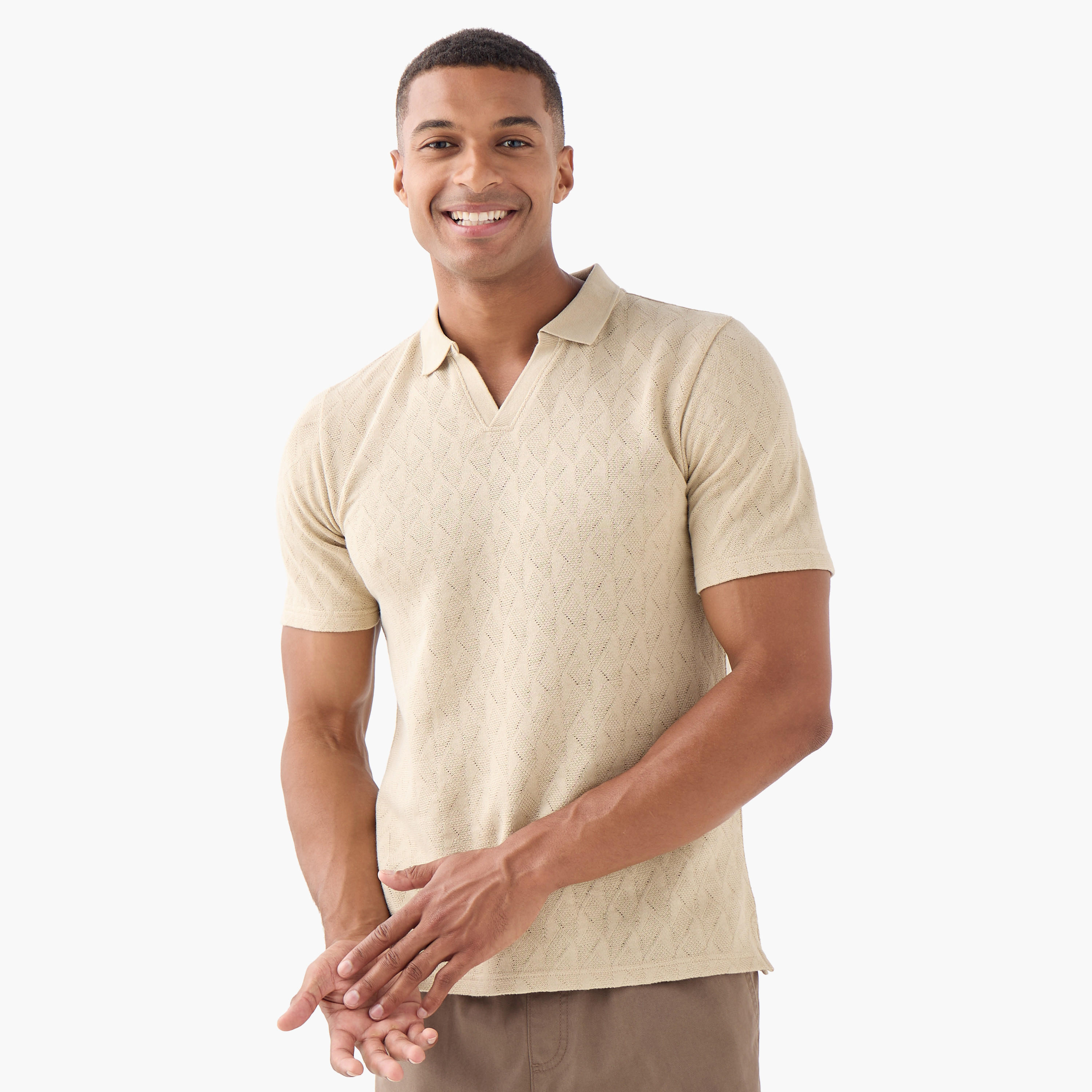 Textured Polo T-shirt-men-clothing-tshirtsandpolos-polos-image-1