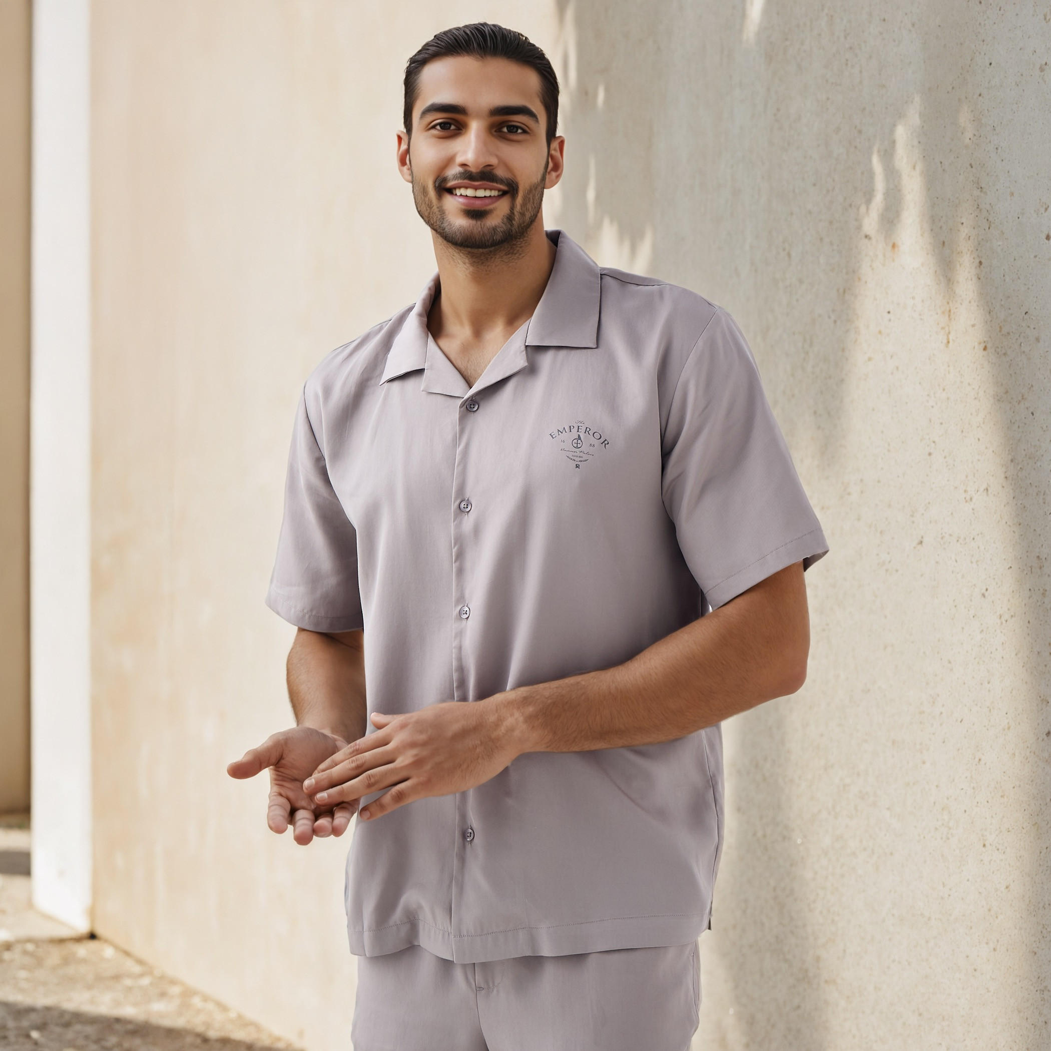 قميص بطبعات وقصة عادية وياقة كامب من إمبيرور-men-clothing-shirts-image-1
