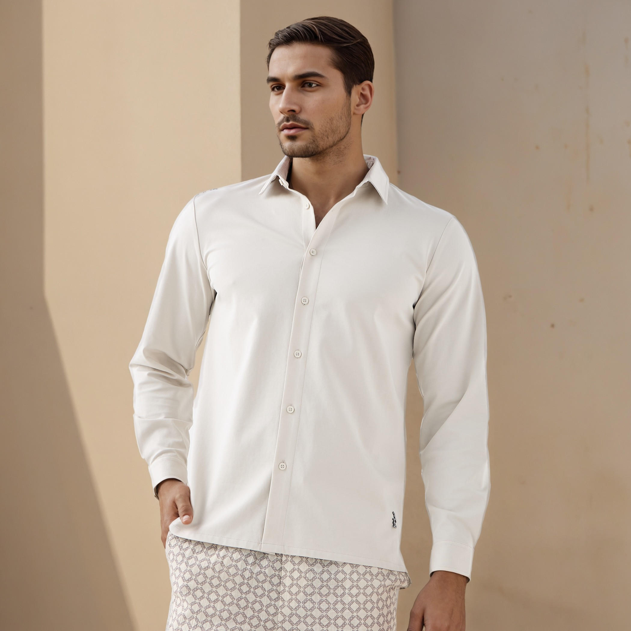 قميص بياقة وقصة عادية وأكمام طويلة من إمبيرور-men-clothing-shirts-image-1