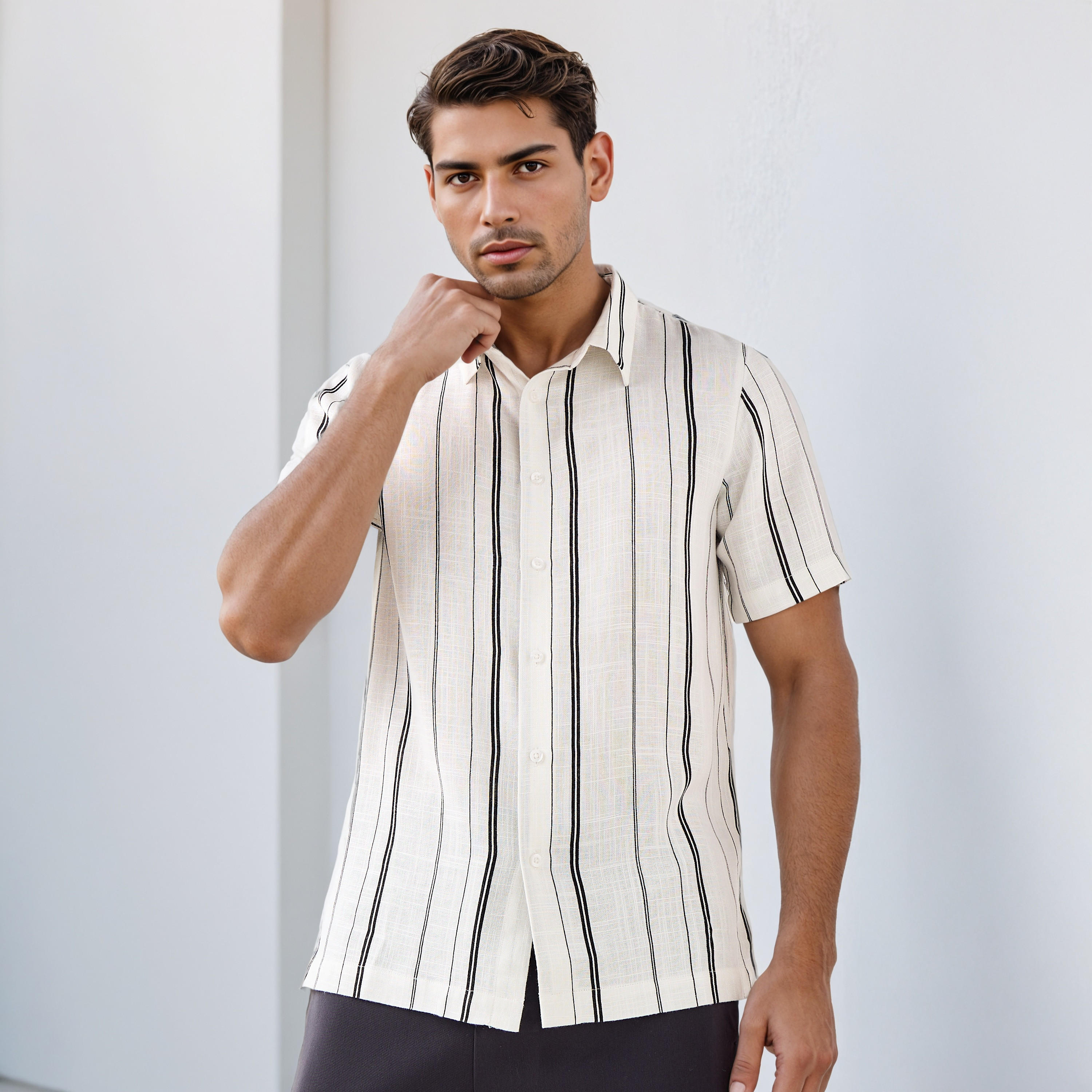 قميص مخطط بقصة عادية-men-clothing-shirts-image-5