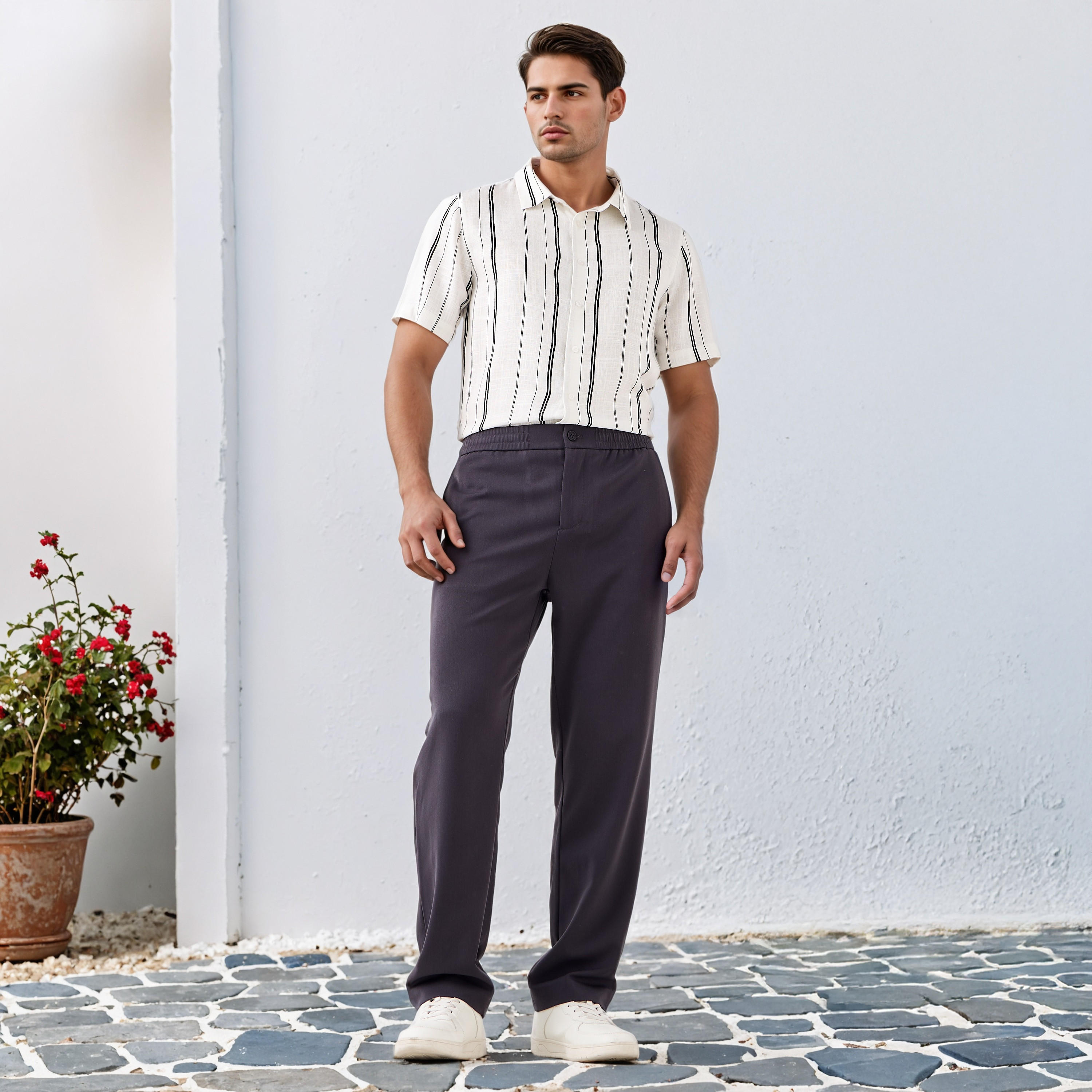 قميص مخطط بقصة عادية-men-clothing-shirts-image-4