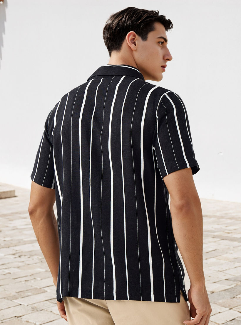 Regular Fit Striped Linen Blend Shirt-men-clothing-shirts-image-3