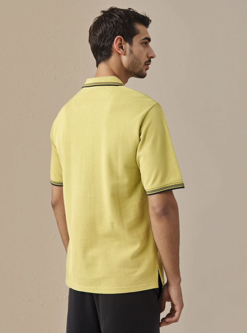 Textured Half Zip Polo T-shirt-men-clothing-tshirtsandpolos-polos-image-3
