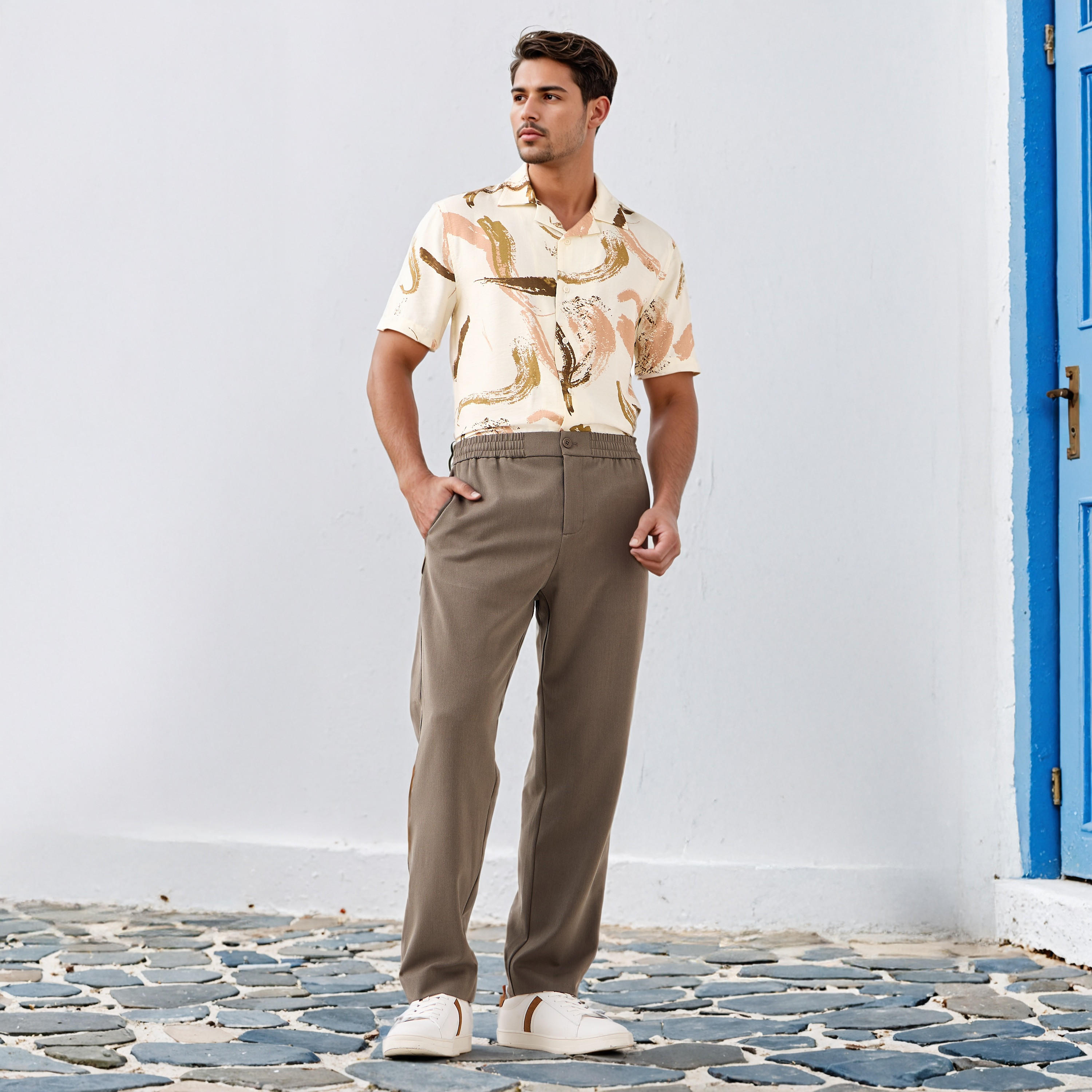 Regular Fit Trousers with Pockets-men-clothing-bottoms-trousersandchinos-trousers-image-2