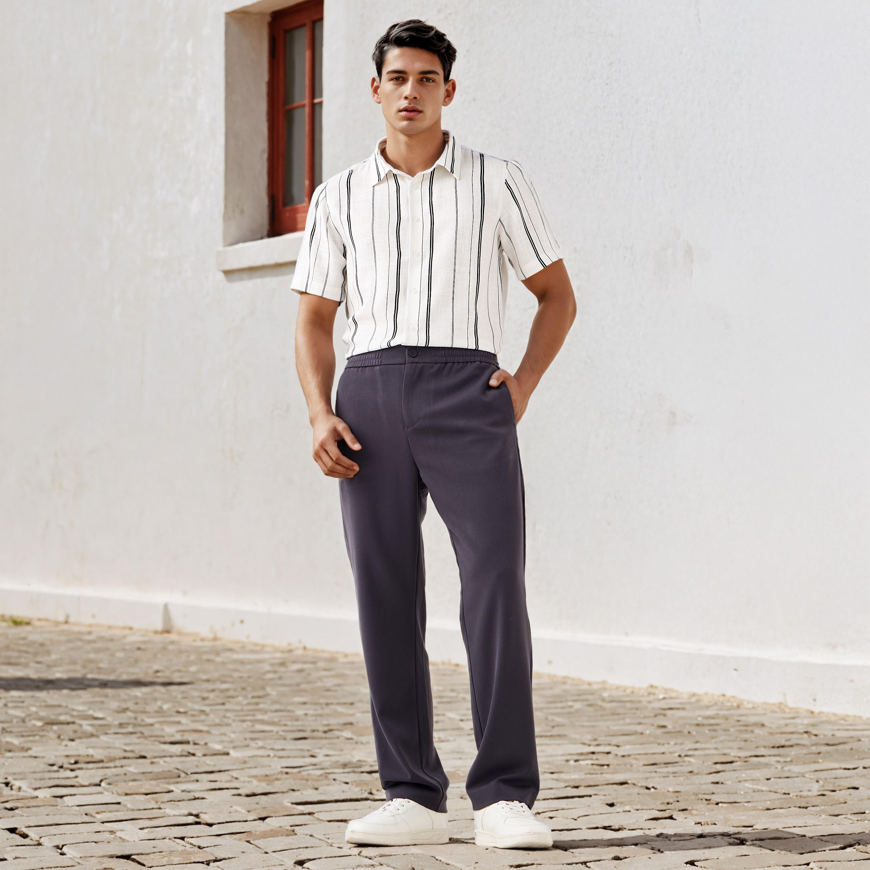 بنطلون بقصة عادية وجيوب-men-clothing-bottoms-trousersandchinos-trousers-image-2