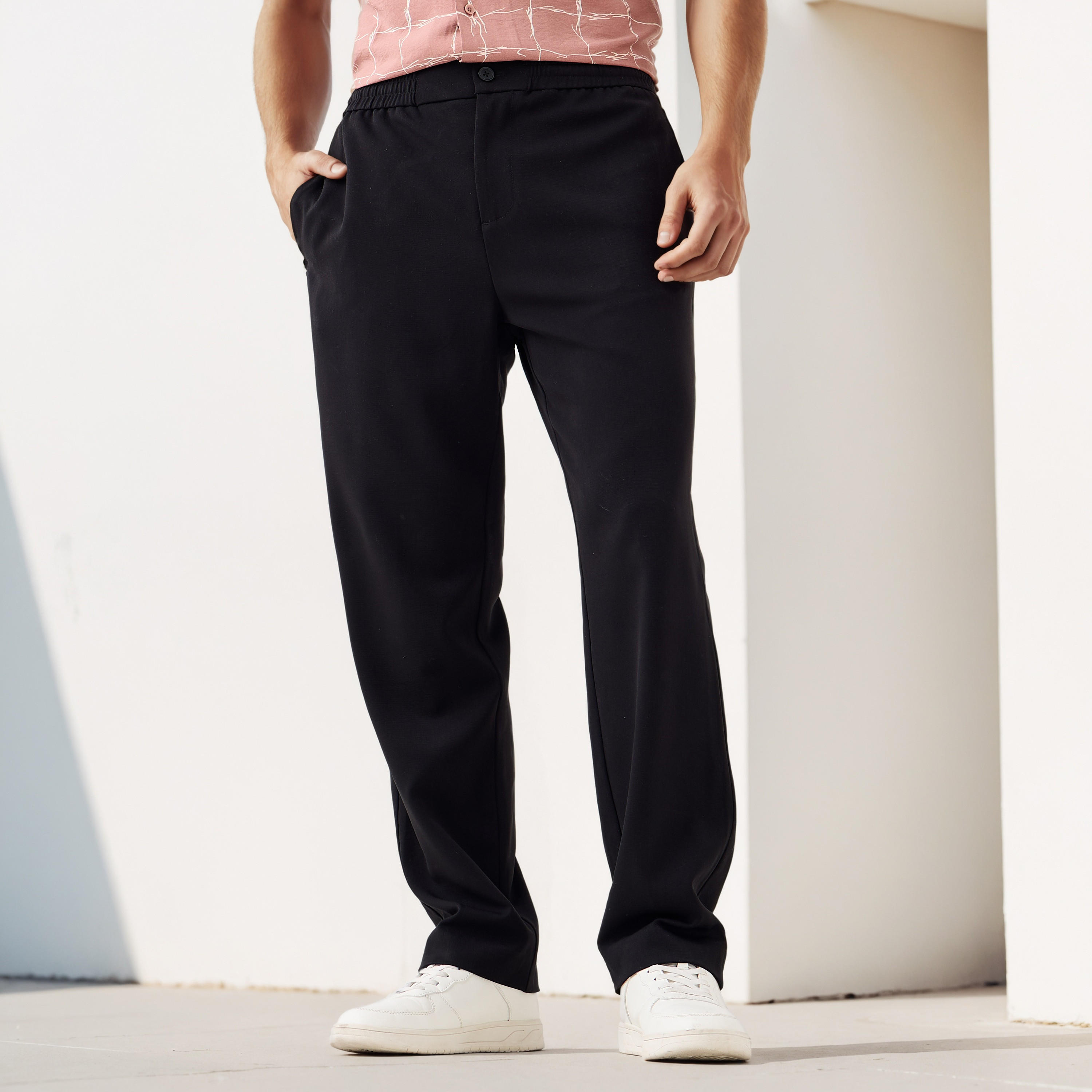 Regular Fit Trousers with Pockets-men-clothing-bottoms-trousersandchinos-trousers-image-1