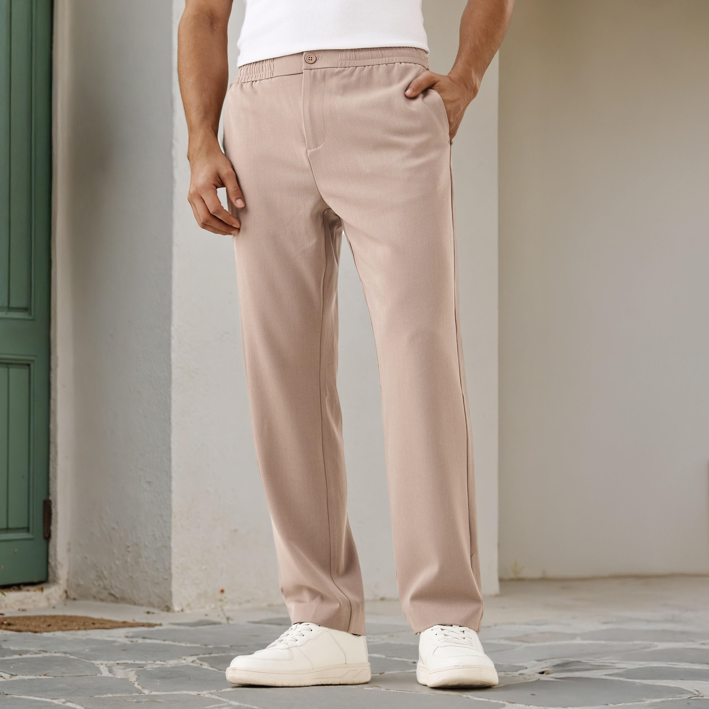 Regular Fit Trousers with Pockets-men-clothing-bottoms-trousersandchinos-trousers-image-1