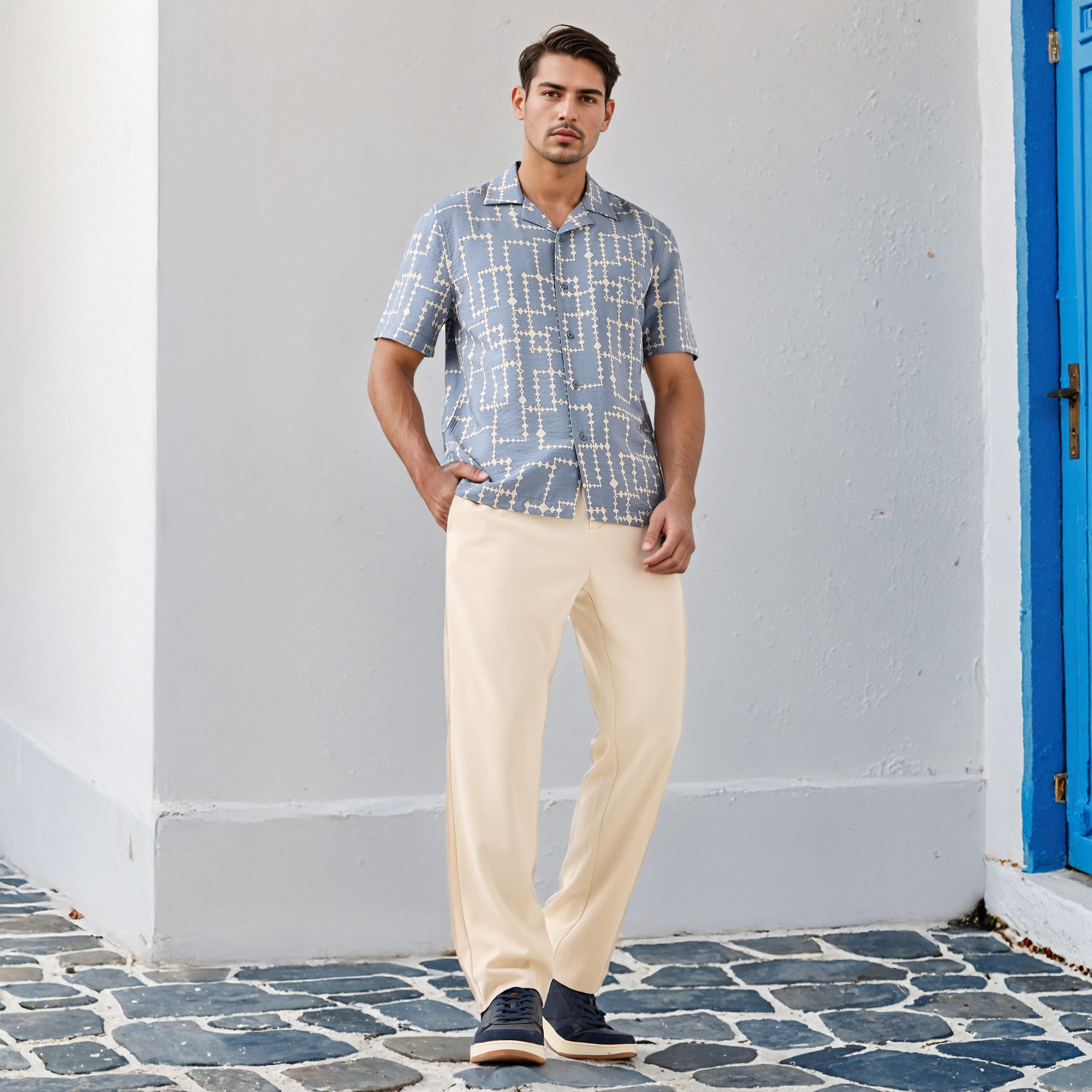 Regular Fit Trousers with Pockets-men-clothing-bottoms-trousersandchinos-trousers-image-2
