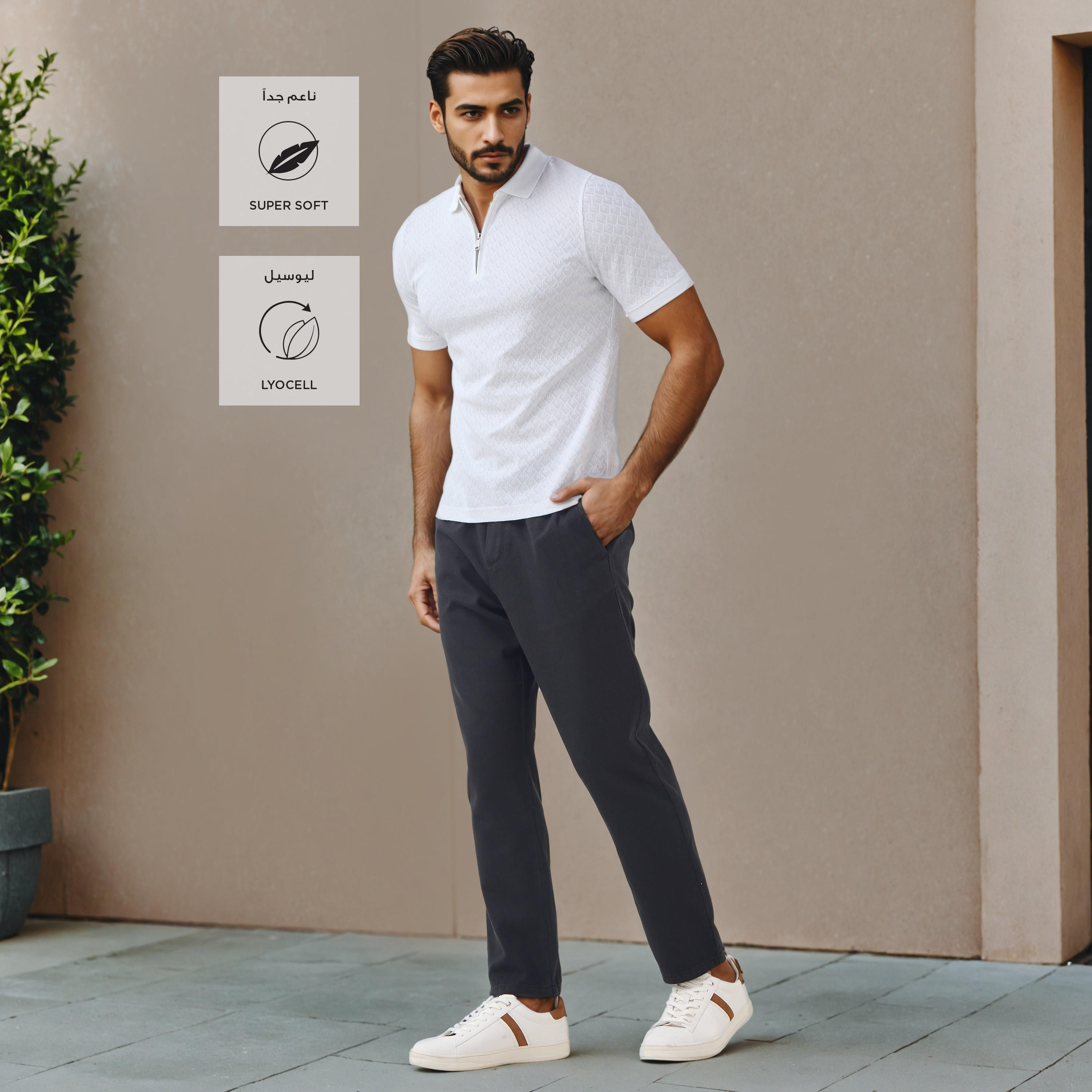 Regular Fit Flexi Waist Trousers-men-clothing-bottoms-trousersandchinos-trousers-image-2