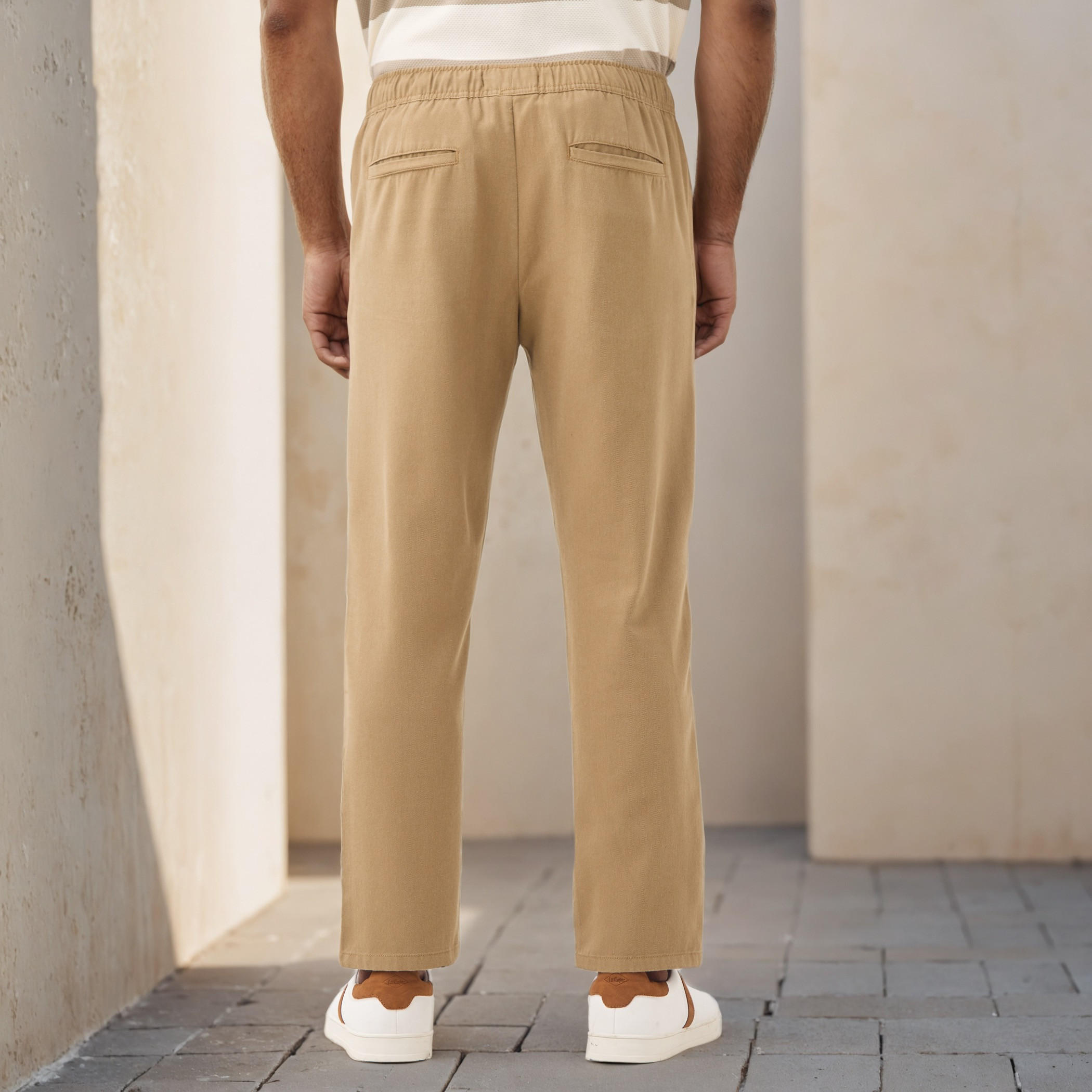 Regular Fit Flexi Waist Trousers-men-clothing-bottoms-trousersandchinos-trousers-image-3
