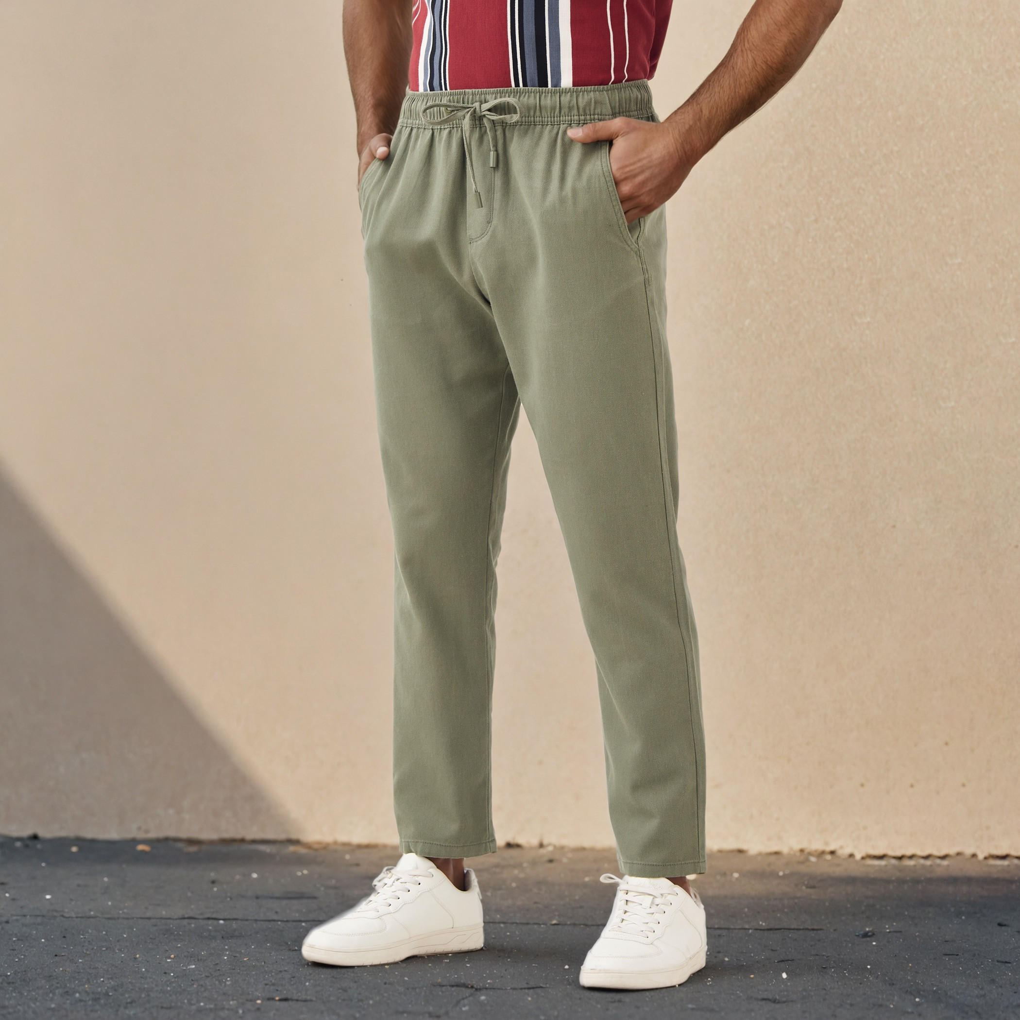 Regular Fit Flexi Waist Trousers-men-clothing-bottoms-trousersandchinos-trousers-image-1