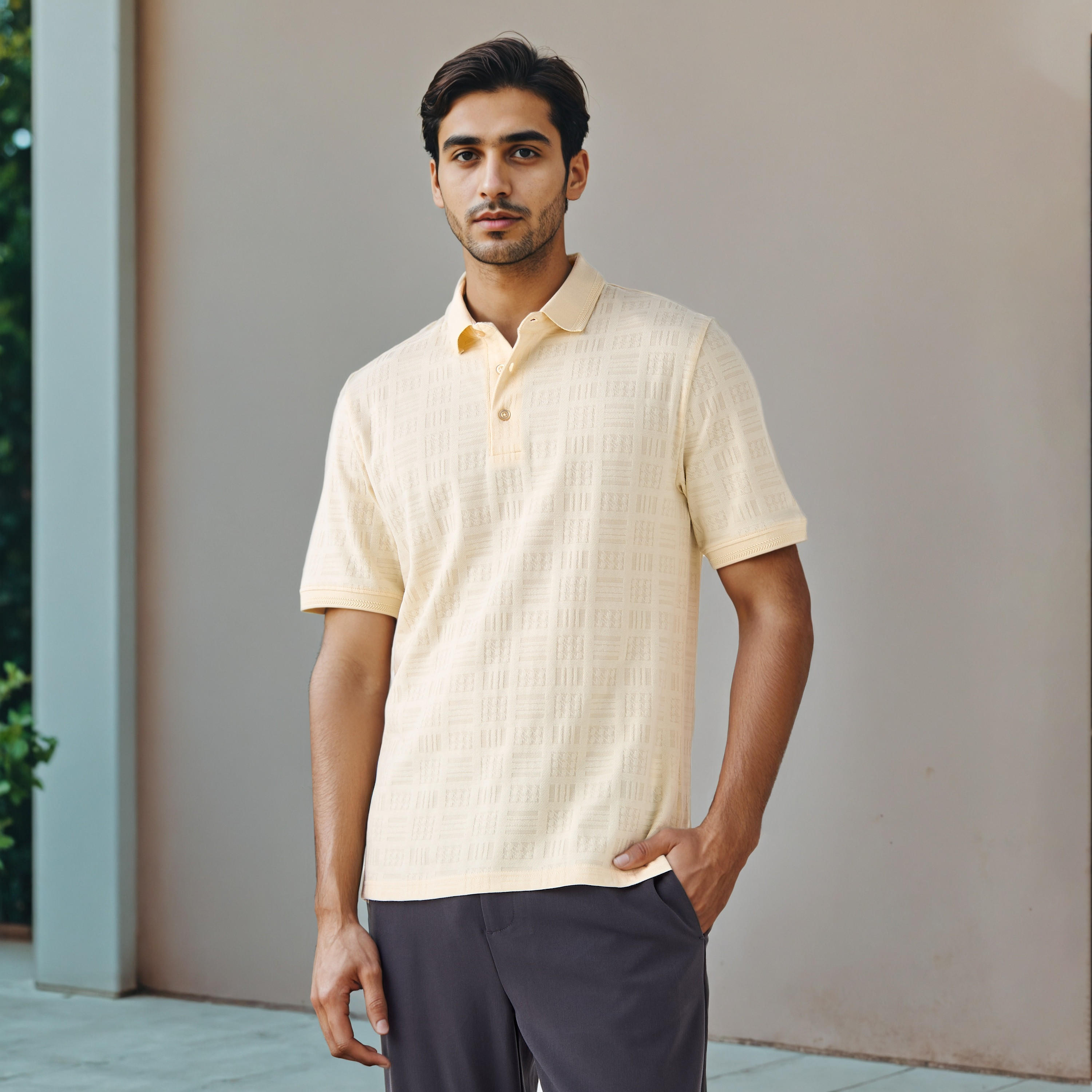 تيشيرت بولو جاكار بارز الملمس-men-clothing-tshirtsandpolos-polos-image-1