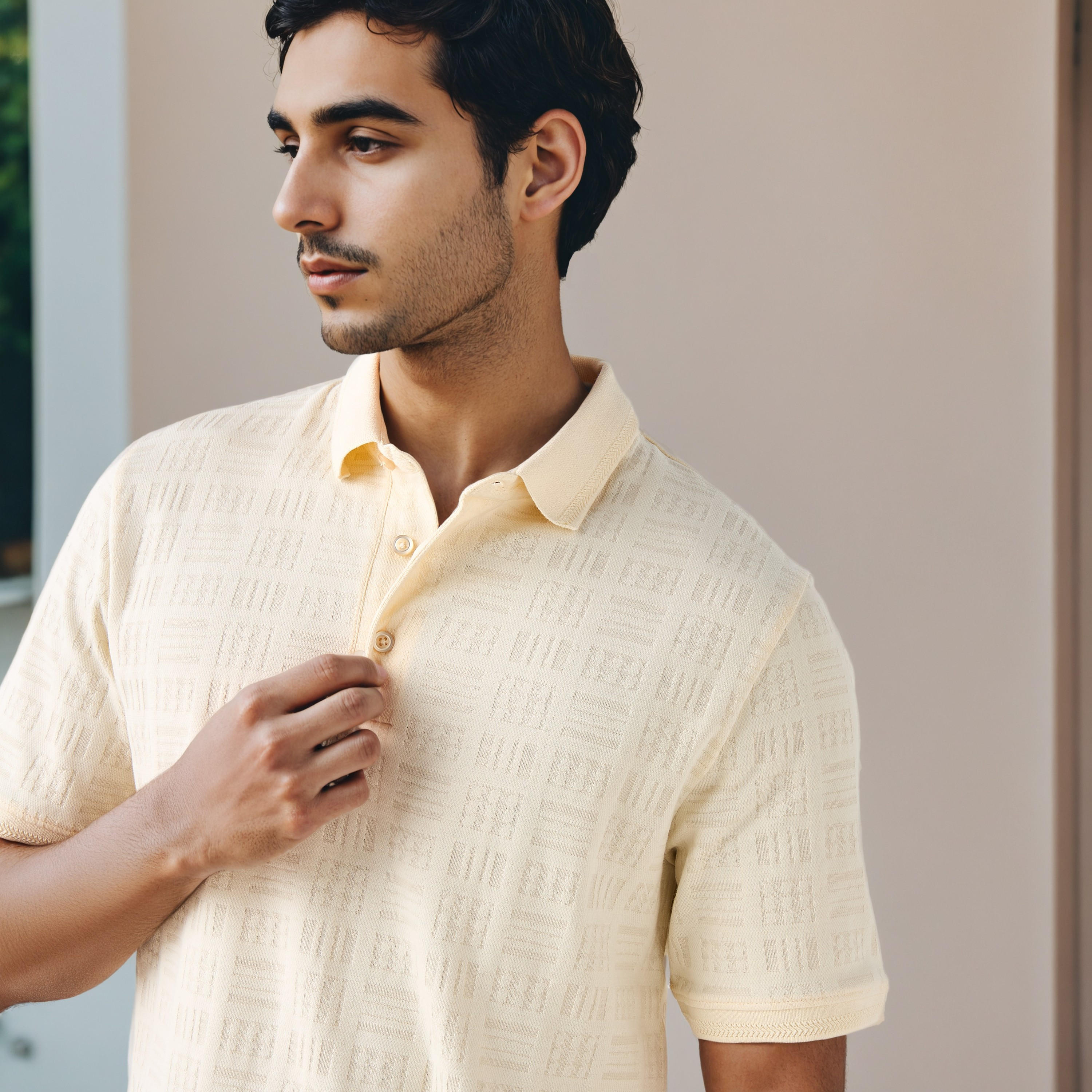 تيشيرت بولو جاكار بارز الملمس-men-clothing-tshirtsandpolos-polos-image-4