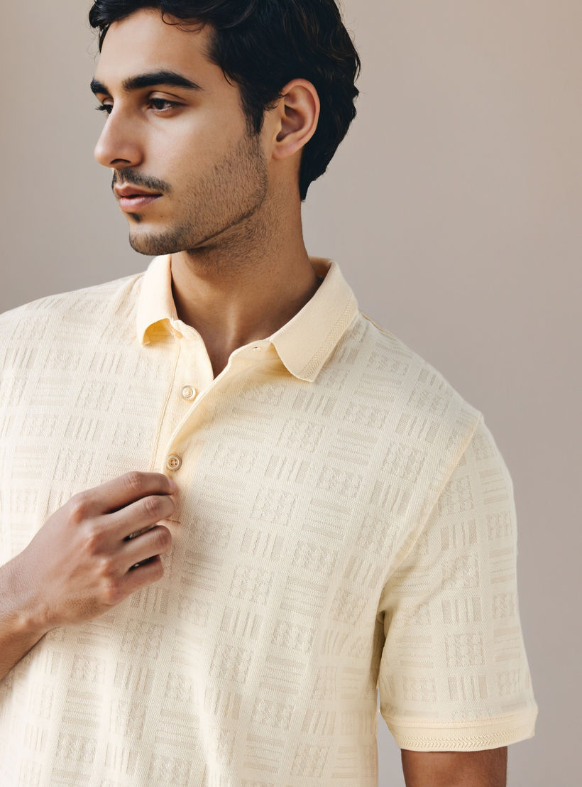 تيشيرت بولو جاكار بارز الملمس-men-clothing-tshirtsandpolos-polos-image-4