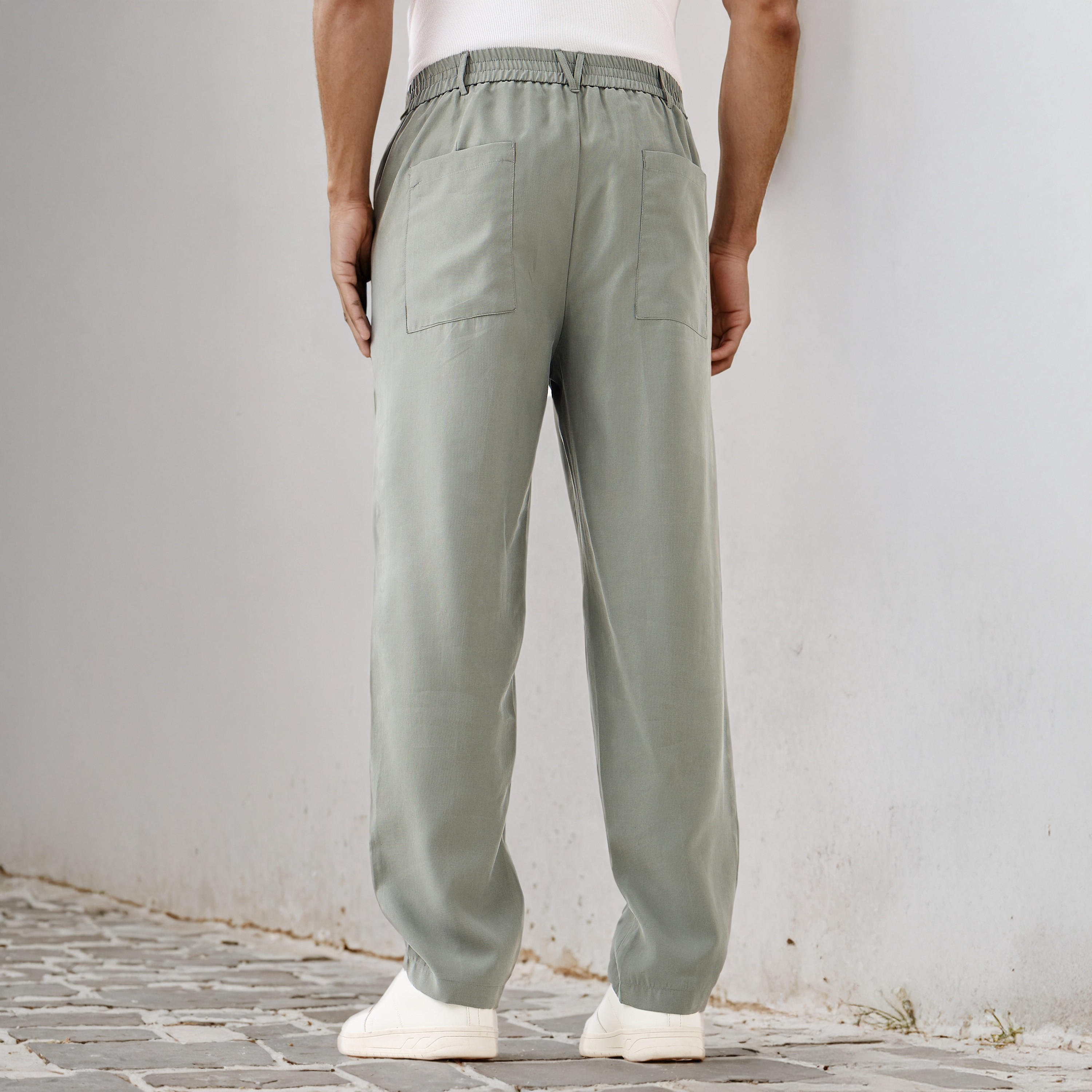 Regular Fit  Flexi Waist Trousers-men-clothing-bottoms-trousersandchinos-trousers-image-3