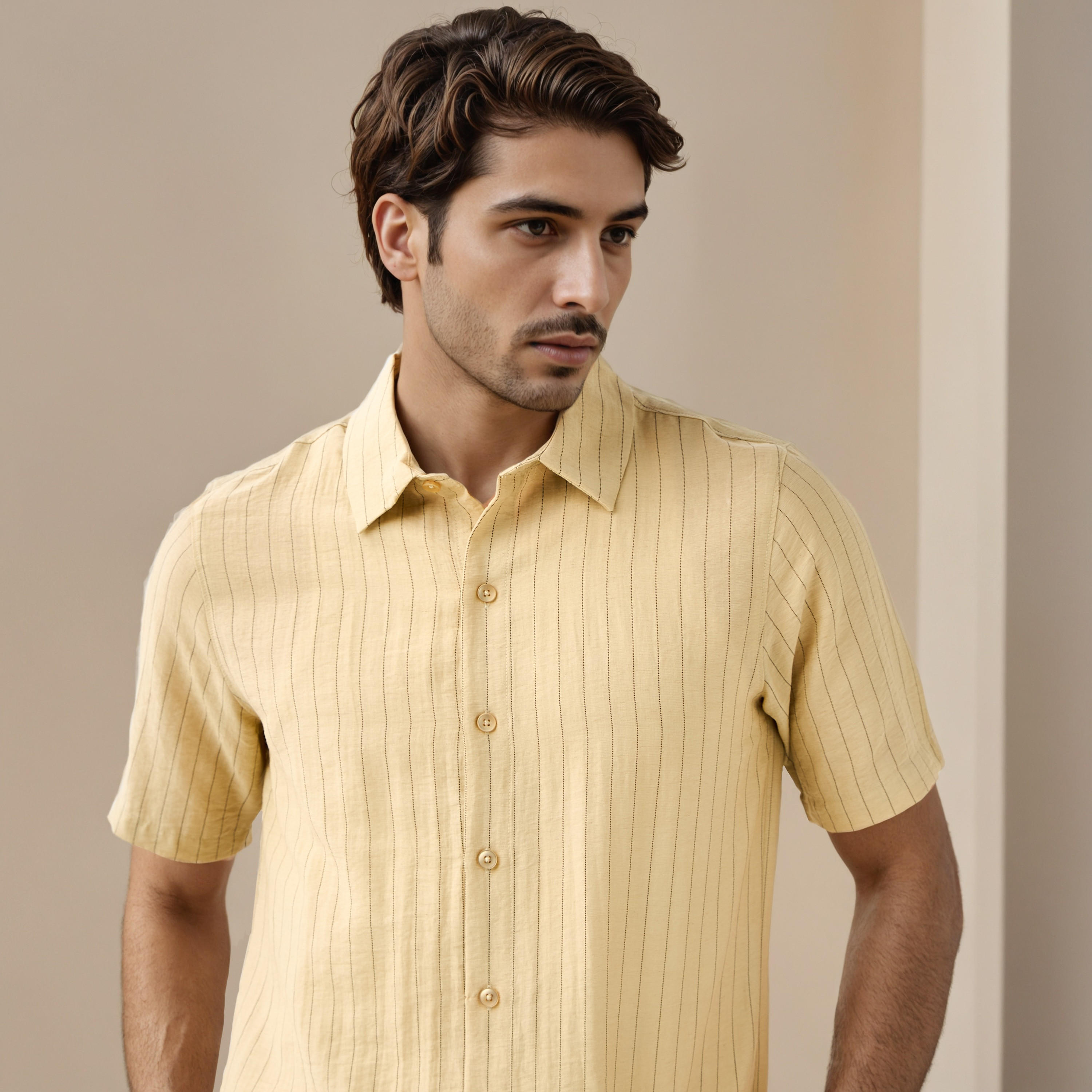 Striped Relaxed Fit Linen Blend Shirt-men-clothing-shirts-image-5