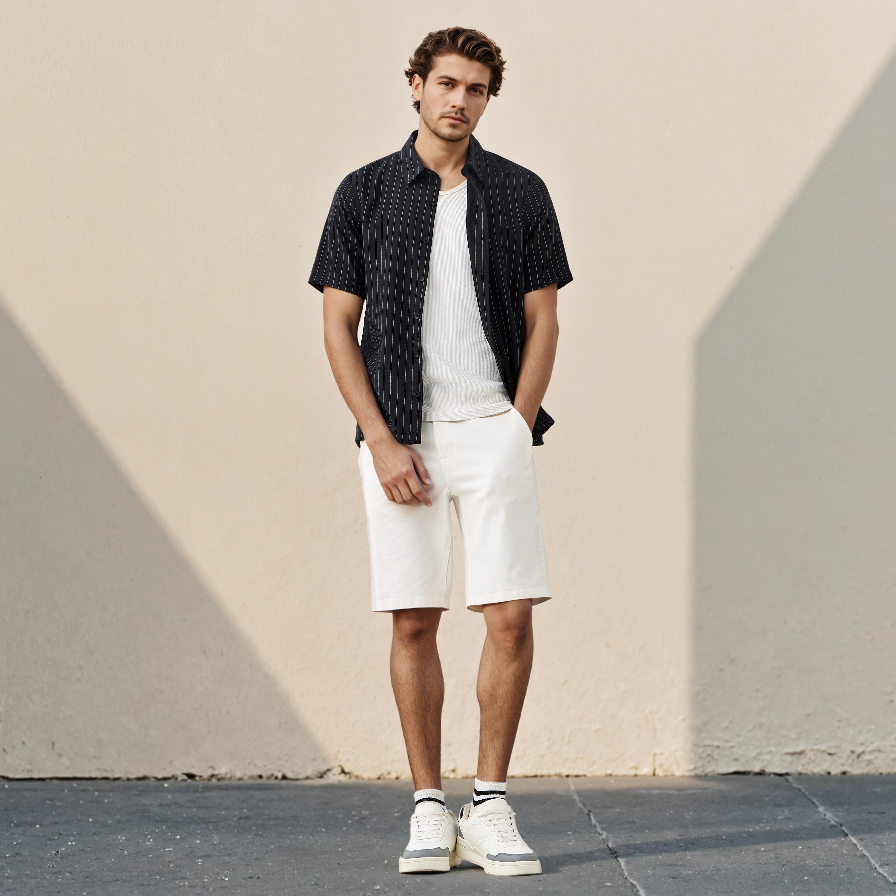 Striped Relaxed Fit Linen Blend Shirt-men-clothing-shirts-image-2