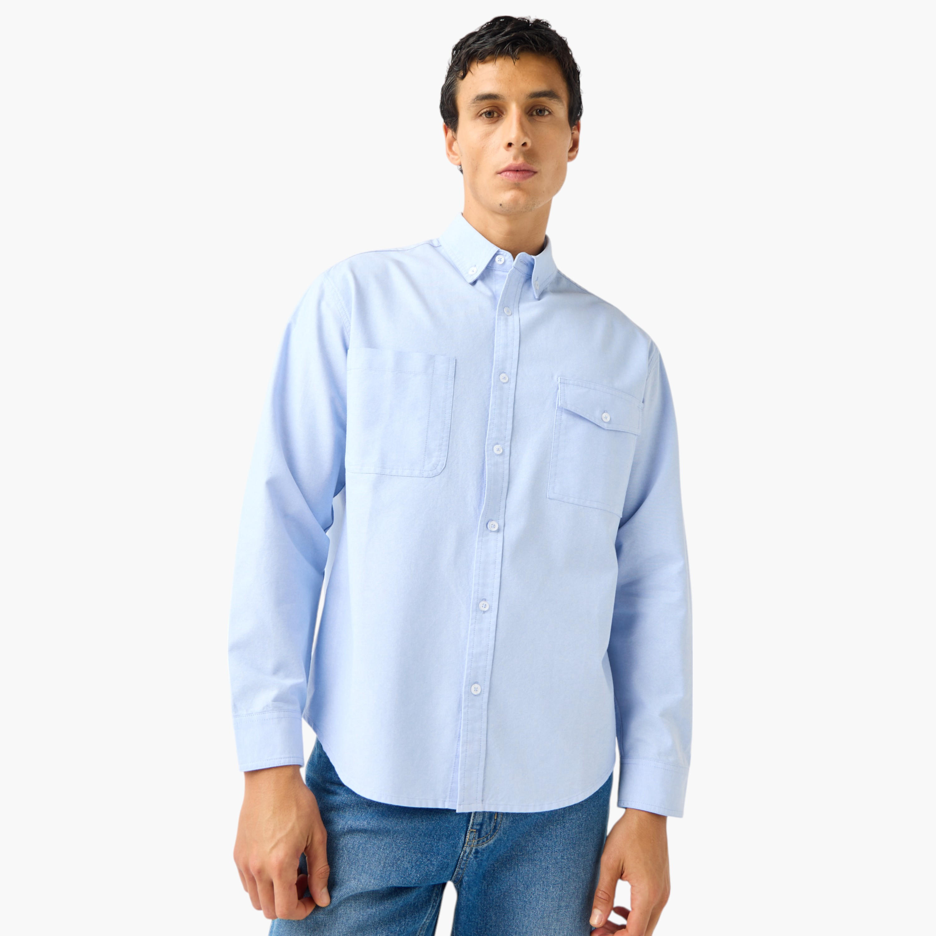 قميص أكسفورد بجيب بطيّة-men-clothing-shirts-image-5