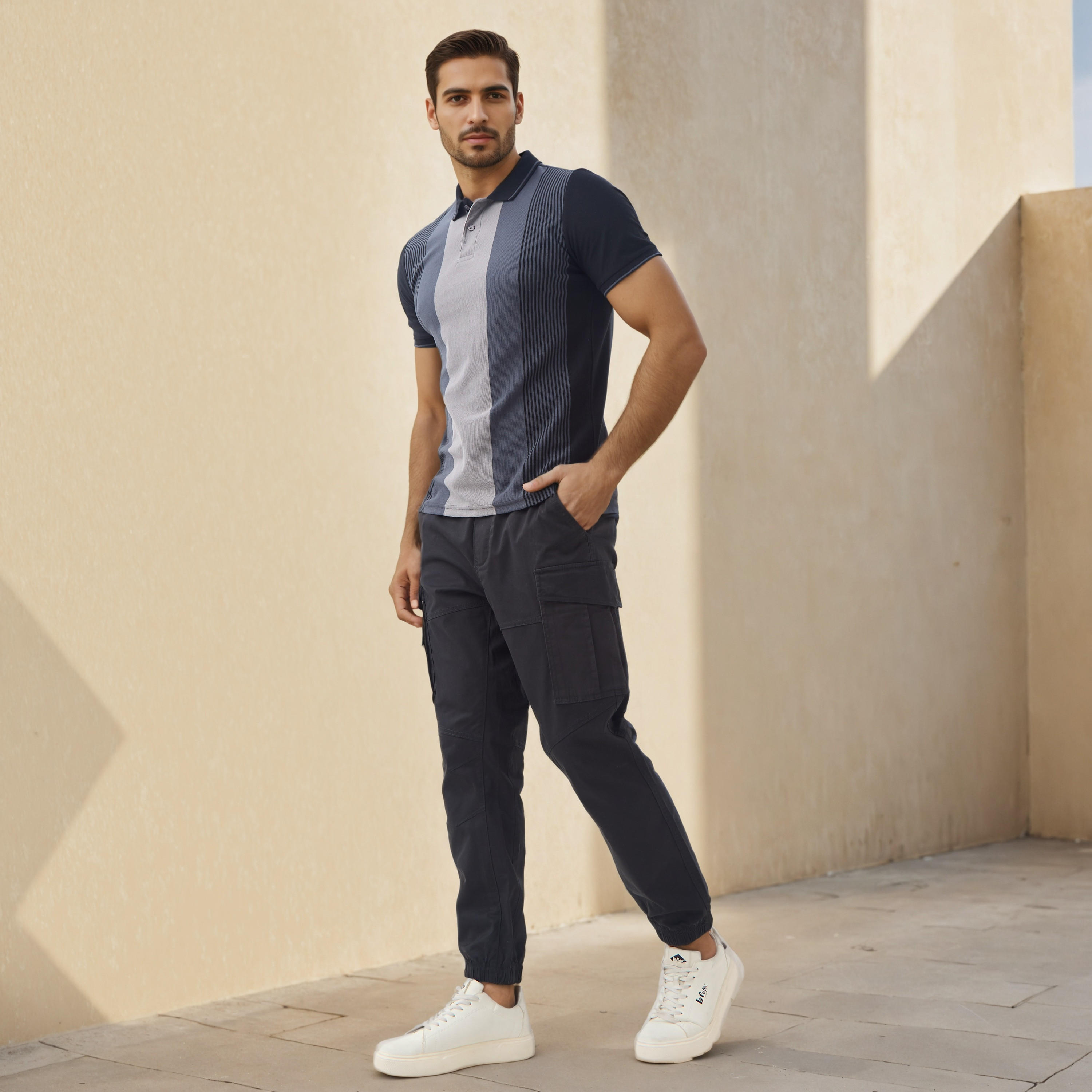 Baggy Cargo Joggers with Flexi Waist and Pockets-men-clothing-bottoms-joggers-image-2