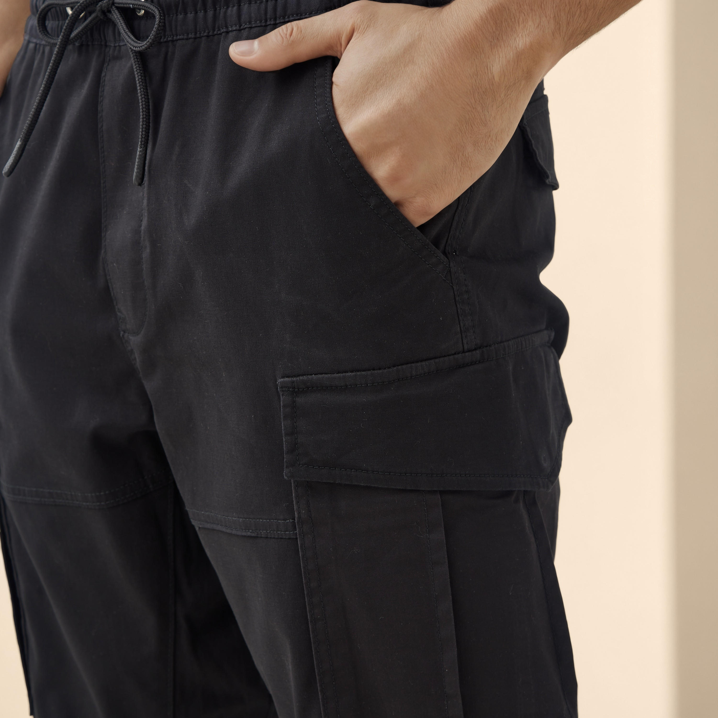 Baggy Cargo Joggers with Flexi Waist and Pockets-men-clothing-bottoms-joggers-image-4