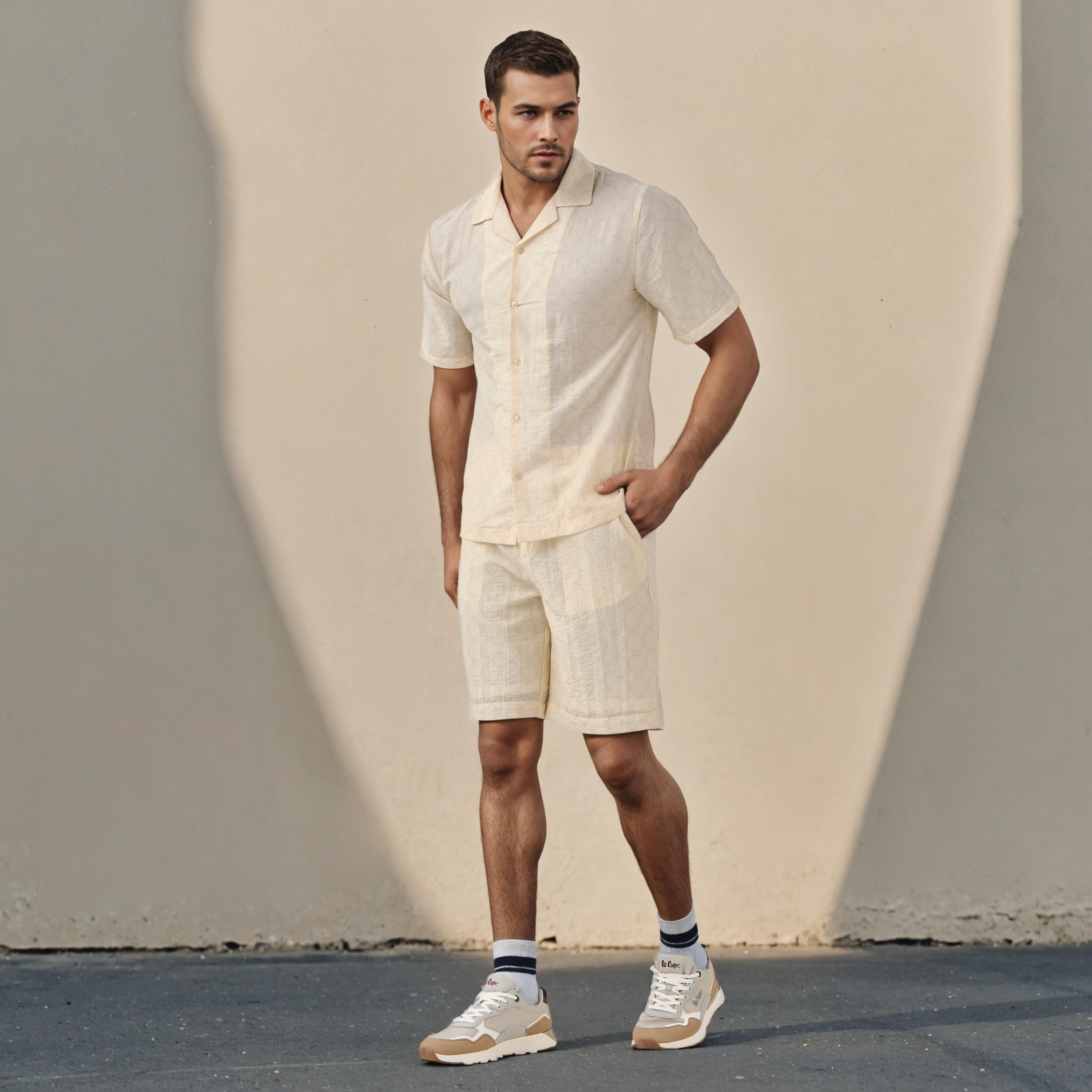 قميص بقصة عادية وطبعات شعار وياقة كامب من إمبيرور-men-clothing-shirts-image-2