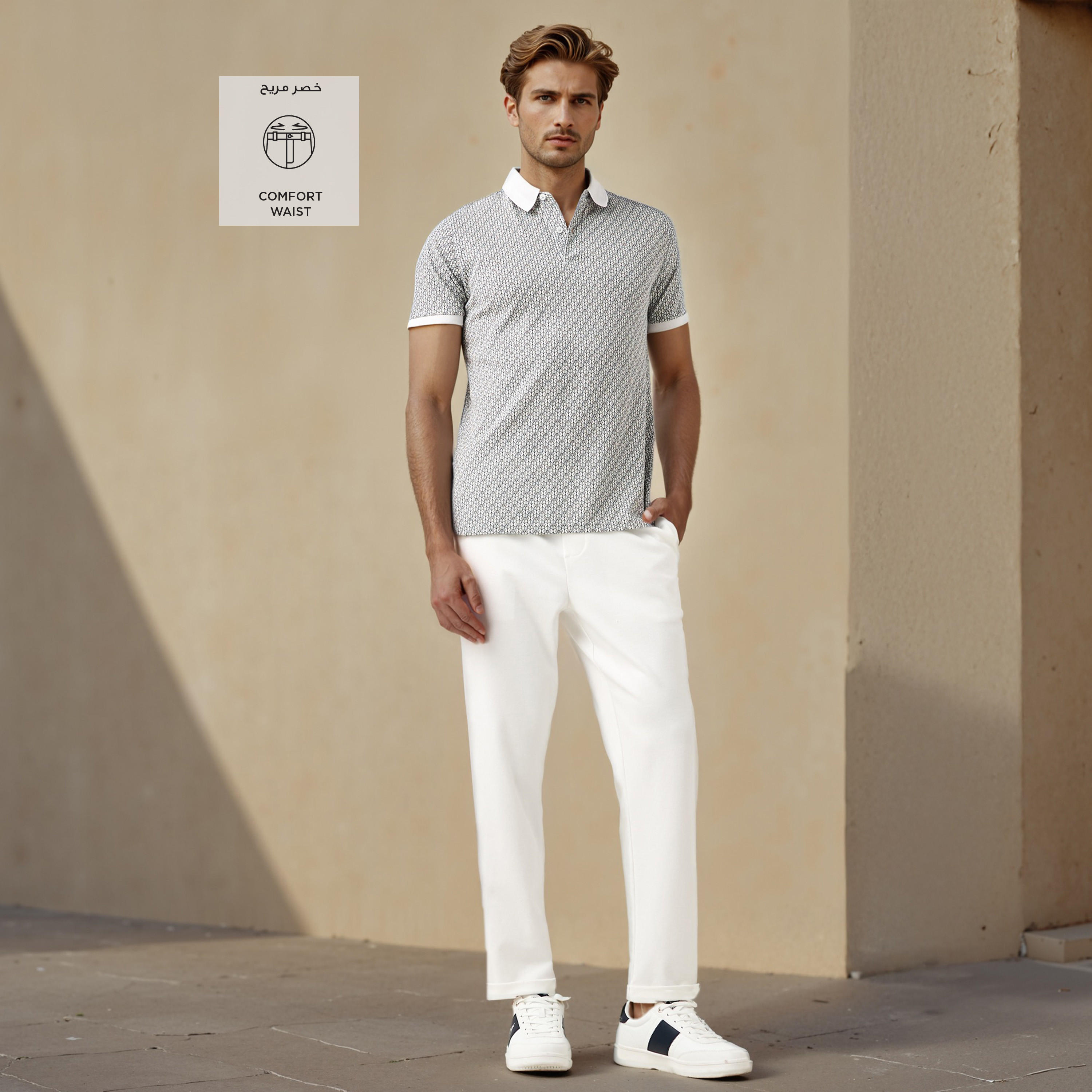Slim Fit Pique Pull-On Flexi Waist Pants-men-clothing-bottoms-trousersandchinos-trousers-image-2
