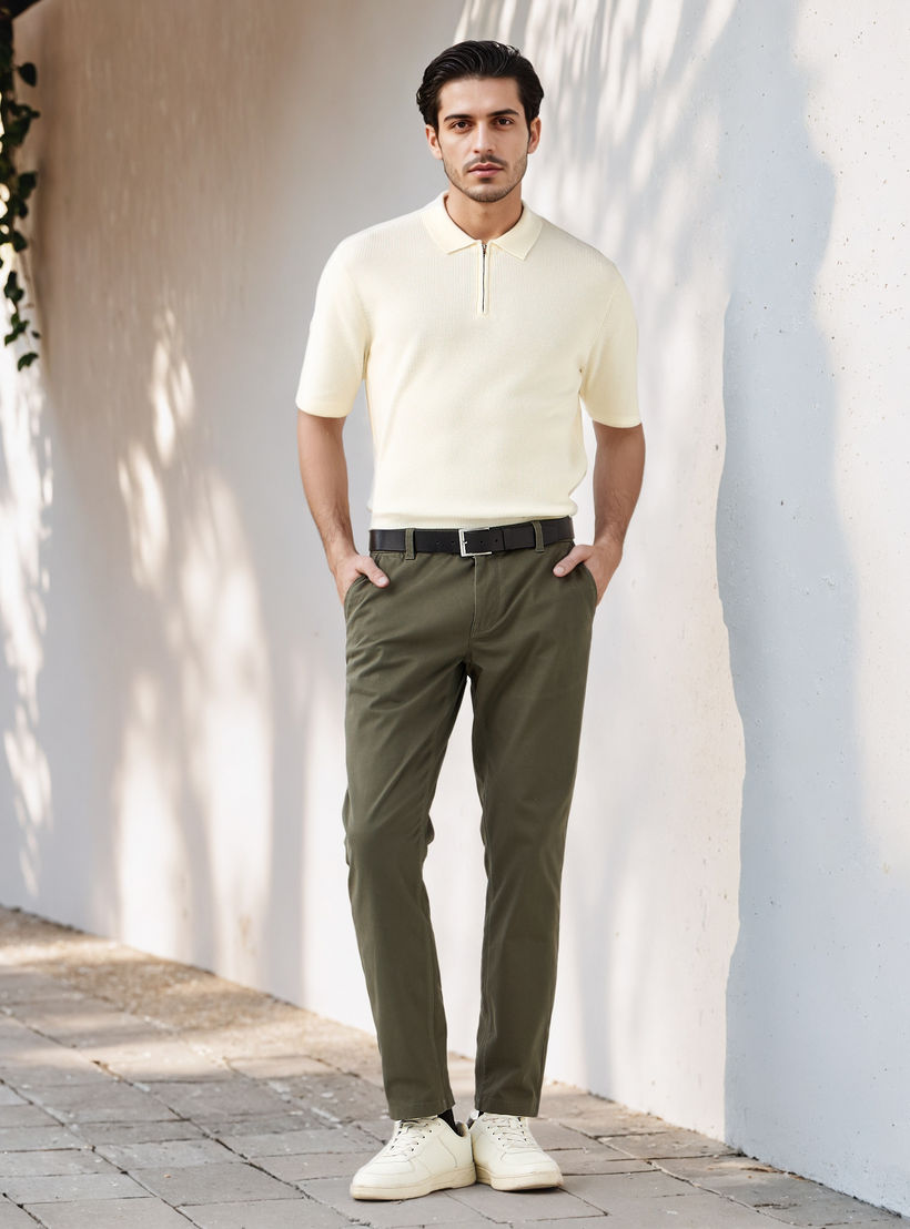 تيشيرت بولو بارز الملمس بنصف سحّاب-men-clothing-sweatersandpullovers-image-2