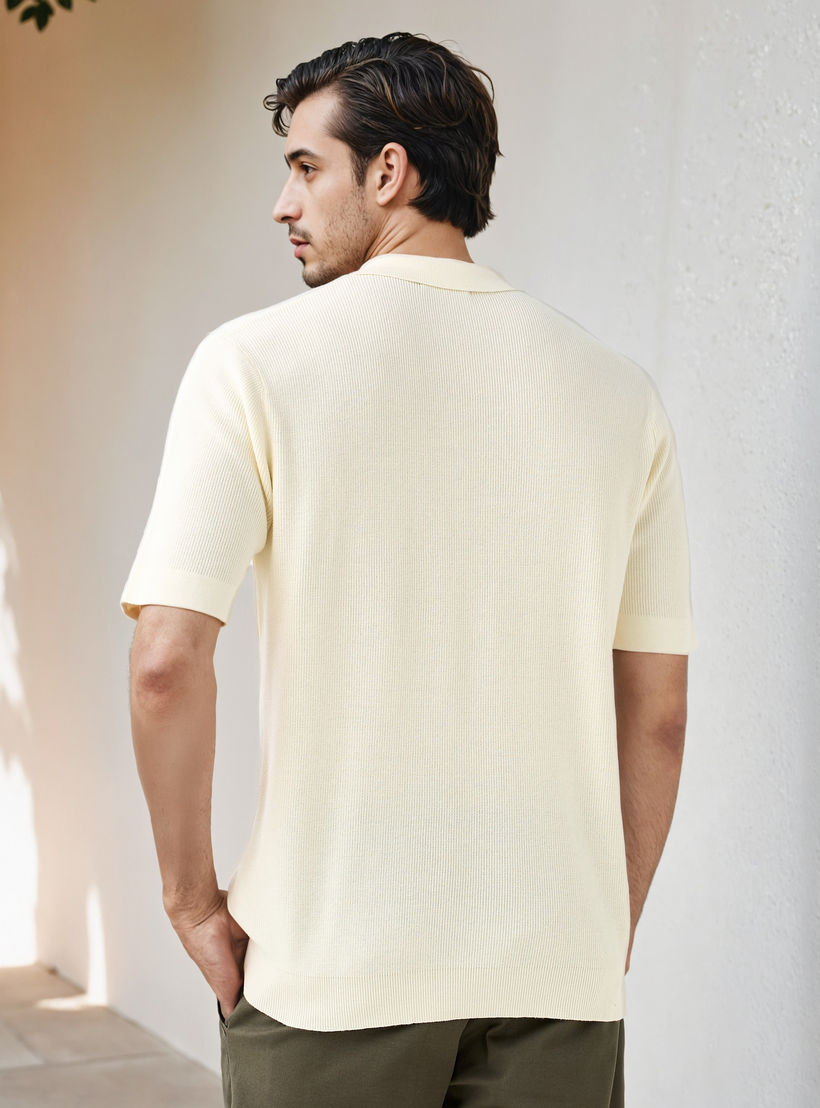 تيشيرت بولو بارز الملمس بنصف سحّاب-men-clothing-sweatersandpullovers-image-4