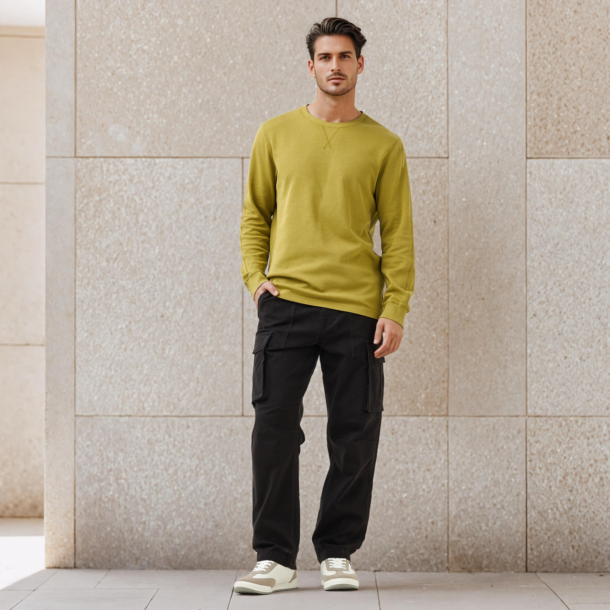 بنطلون كارجو تويل بقصة عادية-men-clothing-bottoms-trousersandchinos-trousers-image-2