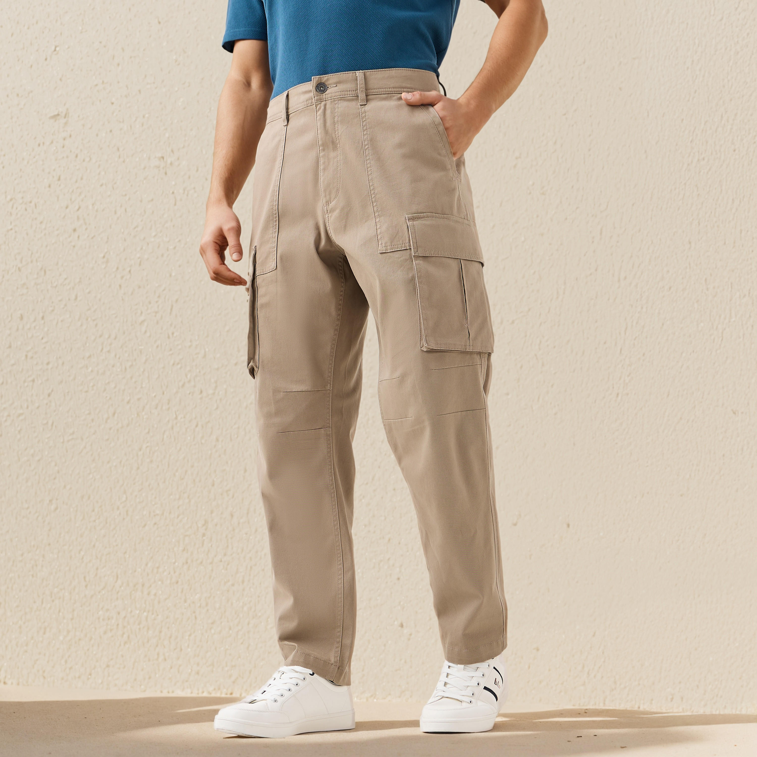 Regular Fit Twill Cargo Pants-men-clothing-bottoms-trousersandchinos-trousers-image-1