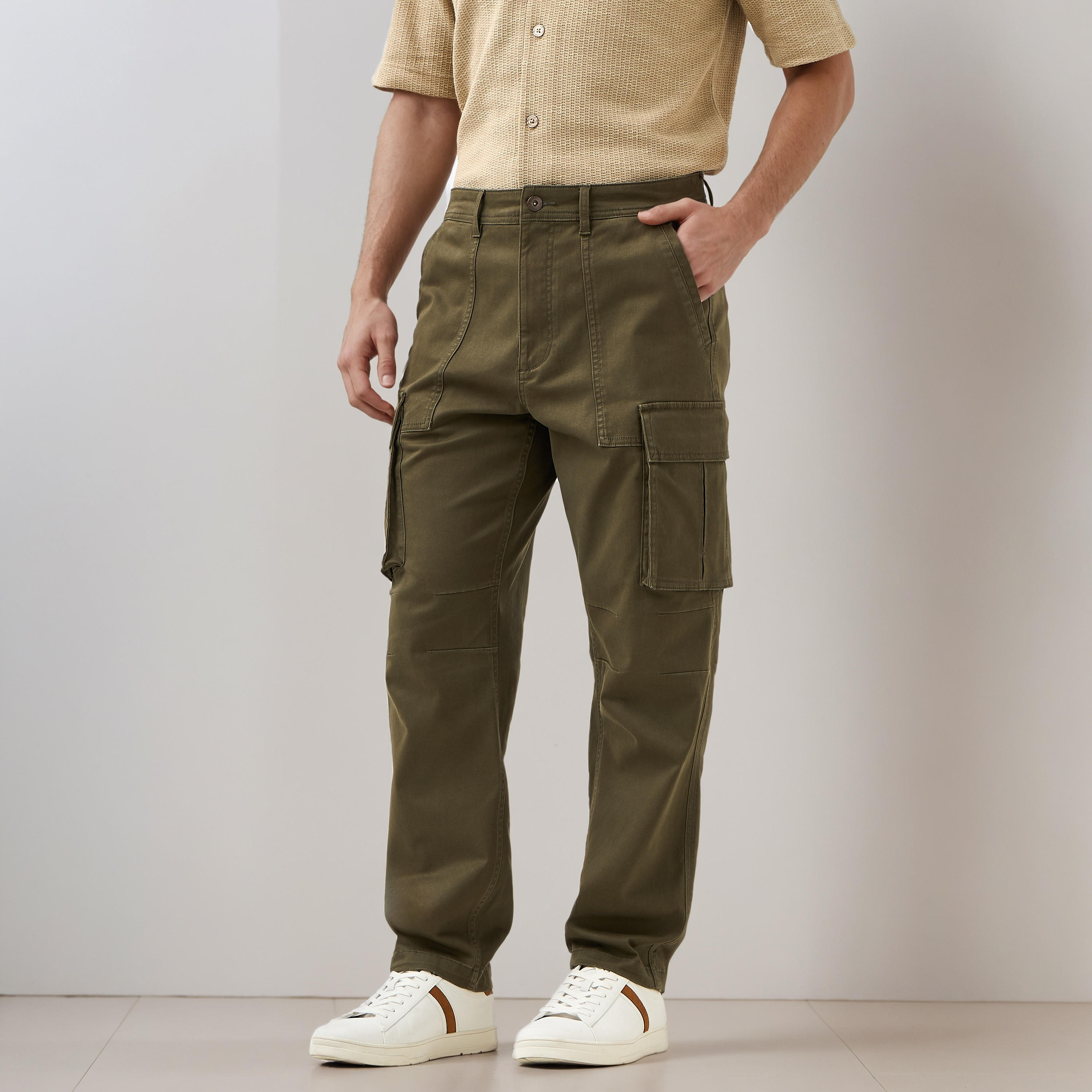 Regular Fit Twill Cargo Pants-men-clothing-bottoms-trousersandchinos-trousers-image-1