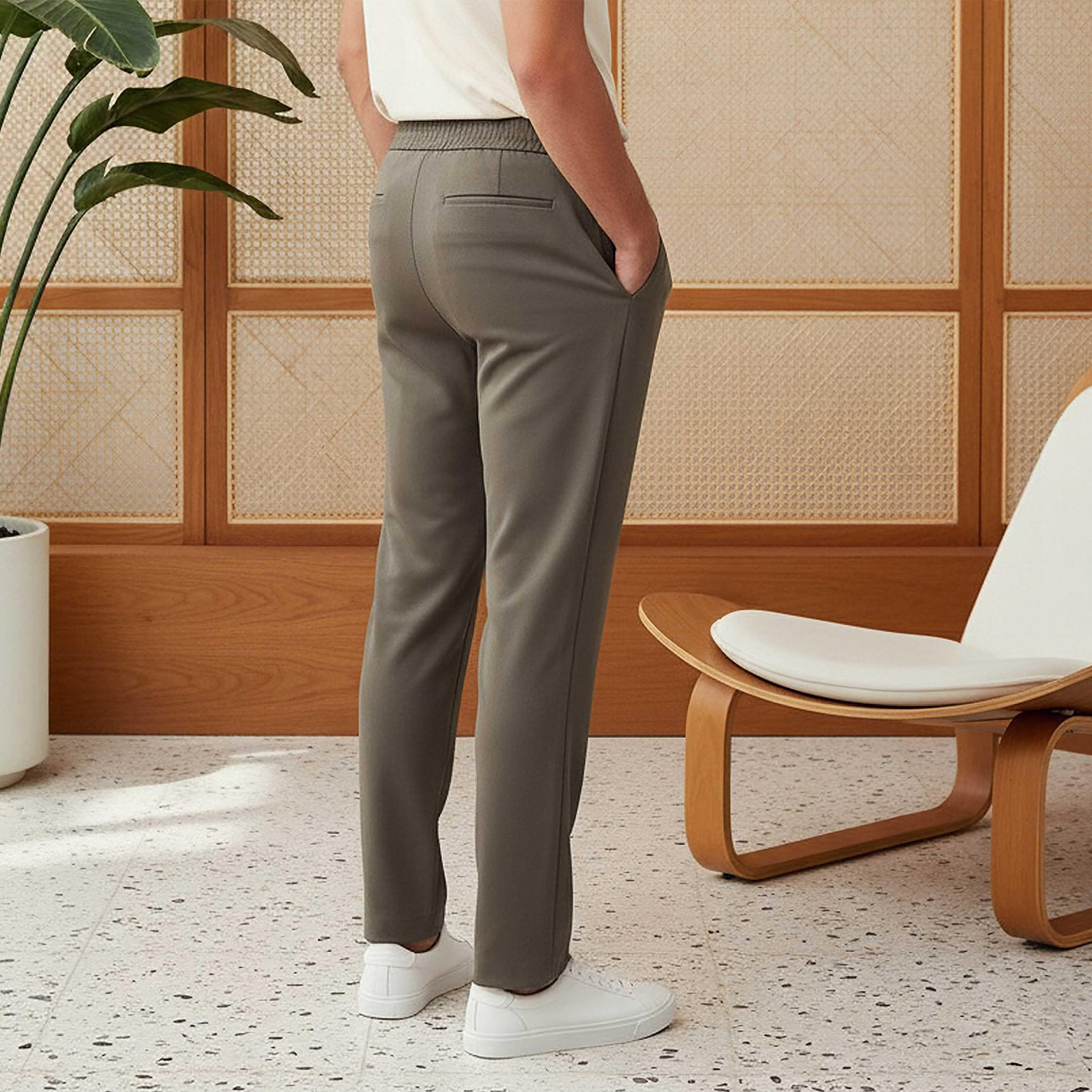 بنطلون رجالي بقصّة عادية وخصر مطاطي-men-clothing-bottoms-trousersandchinos-trousers-image-3