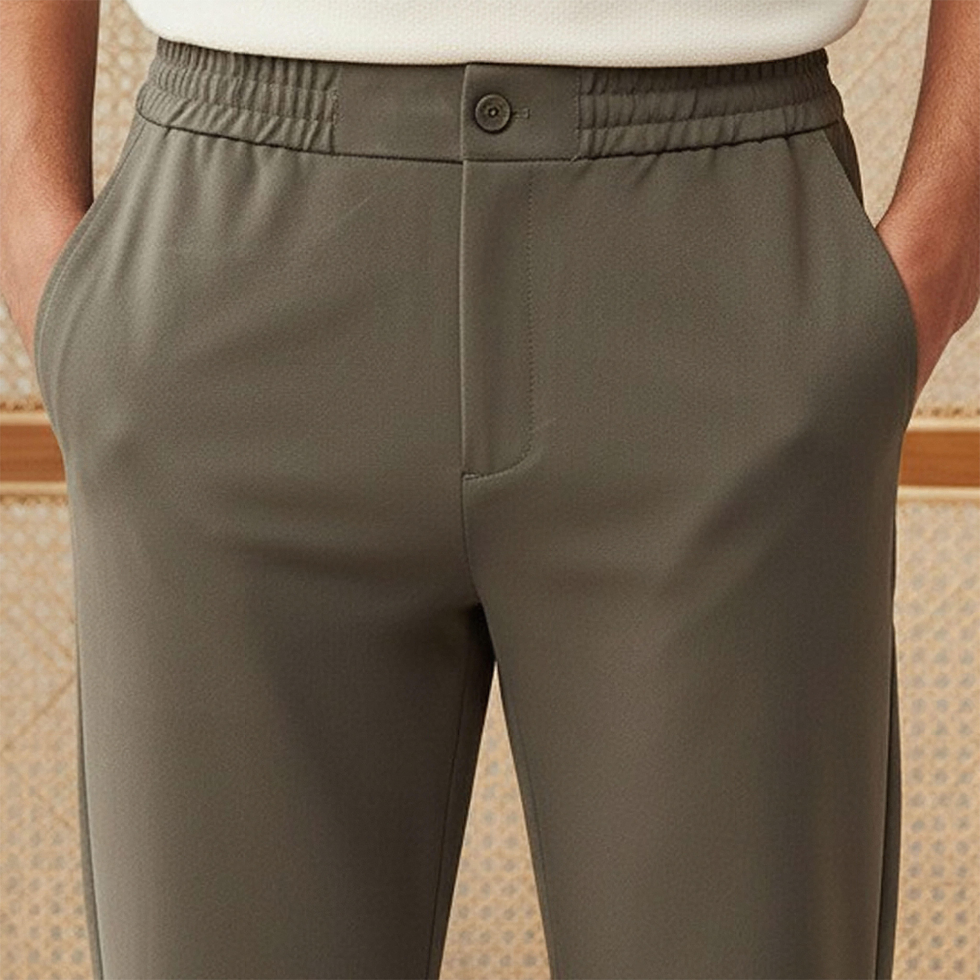 Men's Regular Fit Flexi Waist Trousers-men-clothing-bottoms-trousersandchinos-trousers-image-4