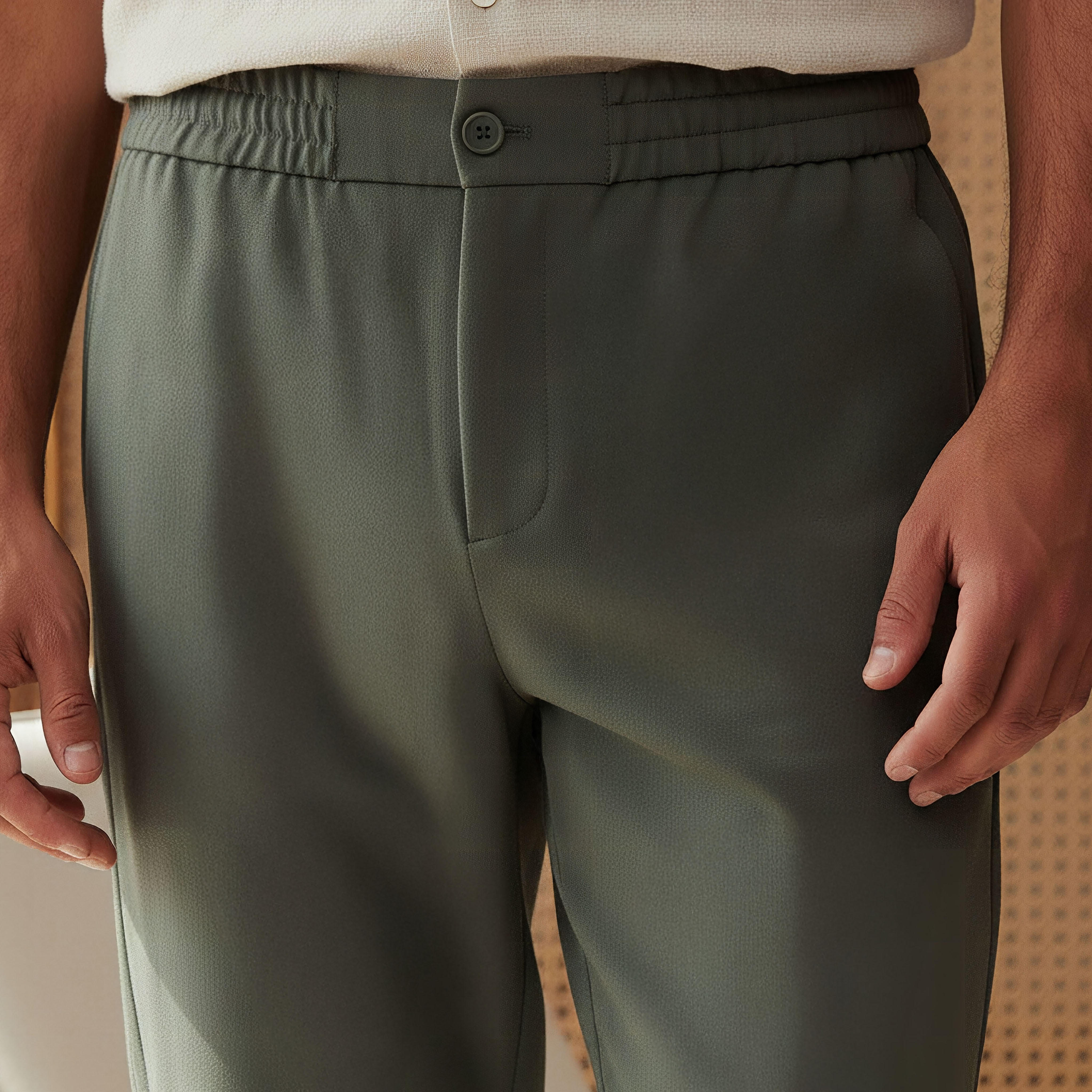 Men's Regular Fit Flexi Waist Trousers-men-clothing-bottoms-trousersandchinos-trousers-image-4
