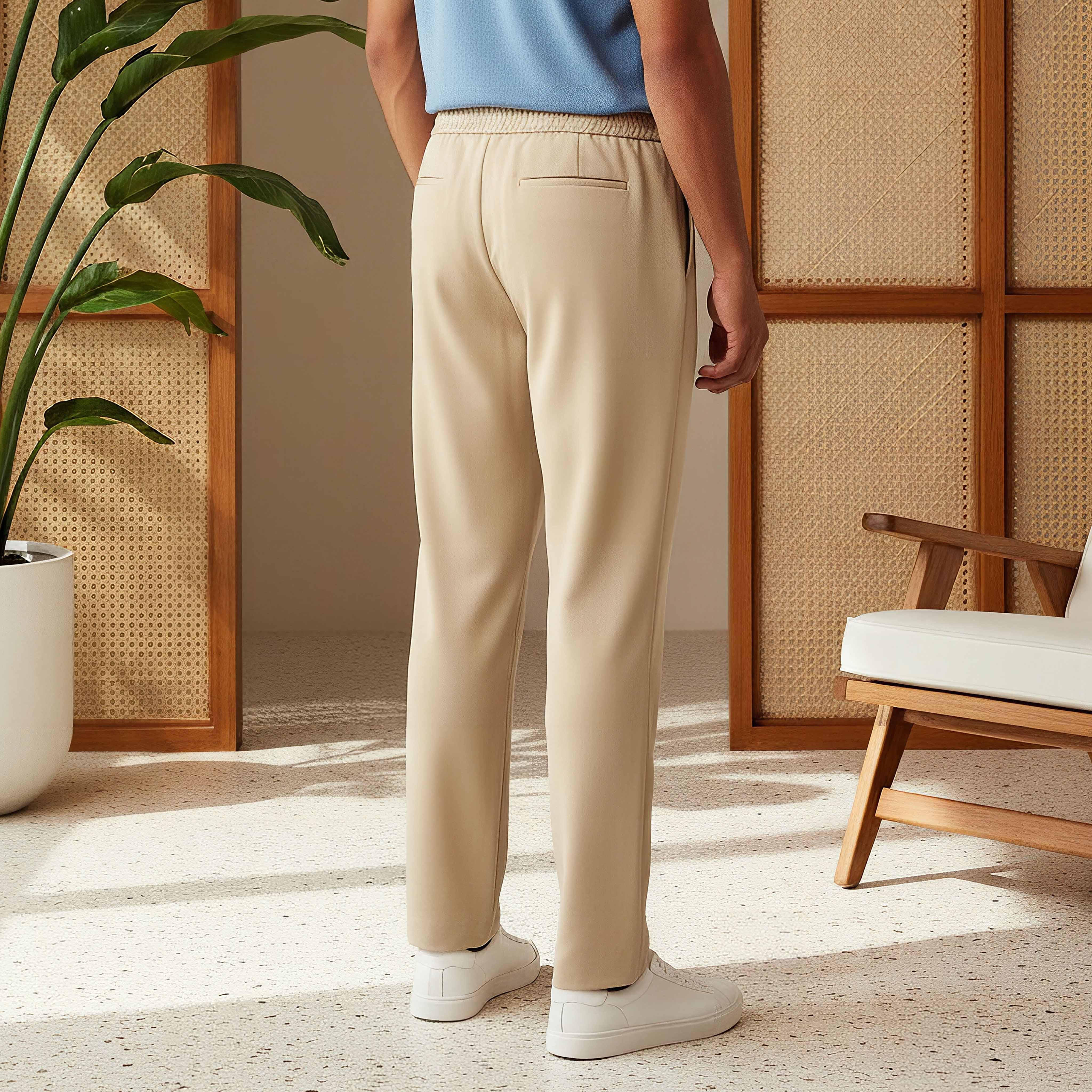 Men's Regular Fit Flexi Waist Trousers-men-clothing-bottoms-trousersandchinos-trousers-image-3