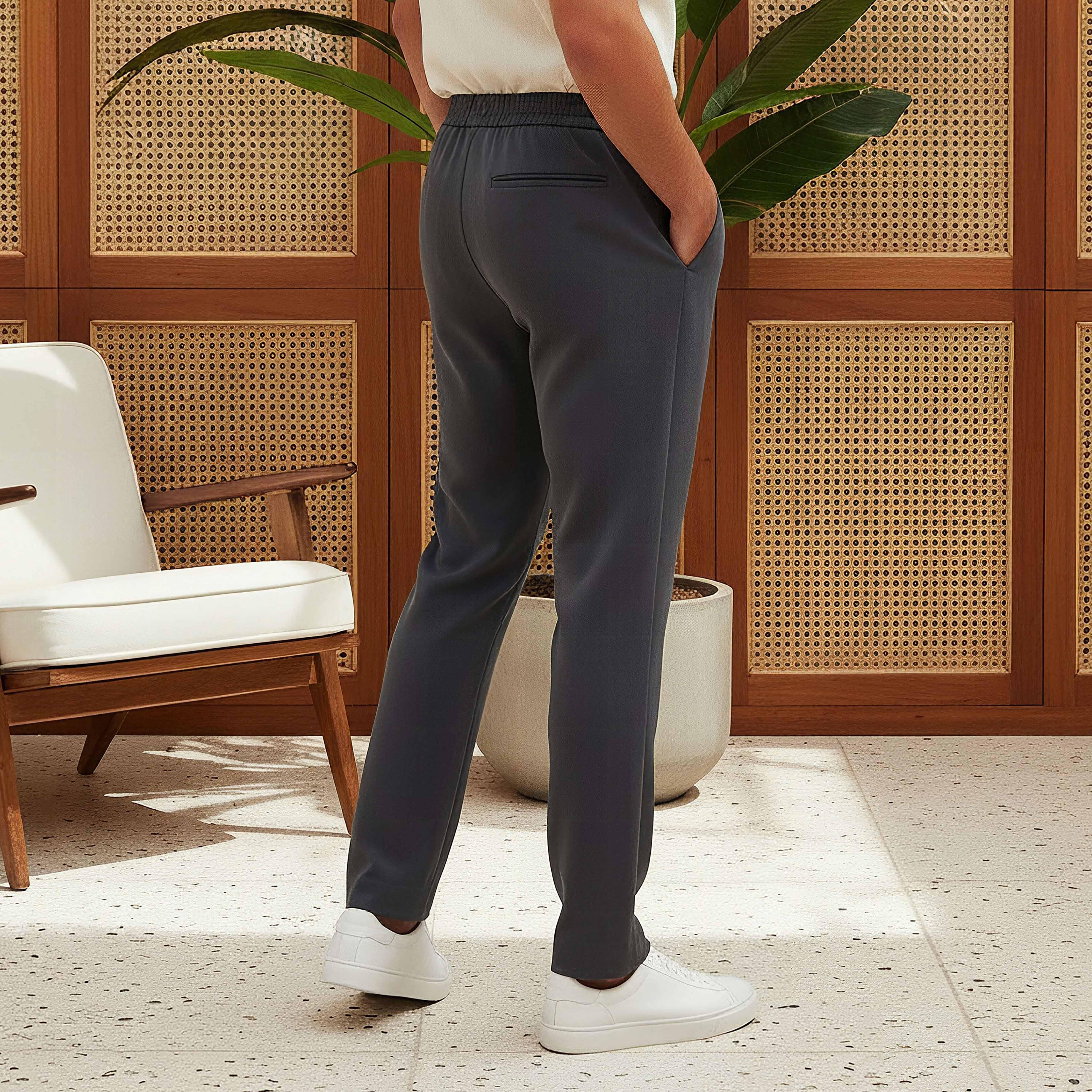 Men's Regular Fit Flexi Waist Trousers-men-clothing-bottoms-trousersandchinos-trousers-image-3