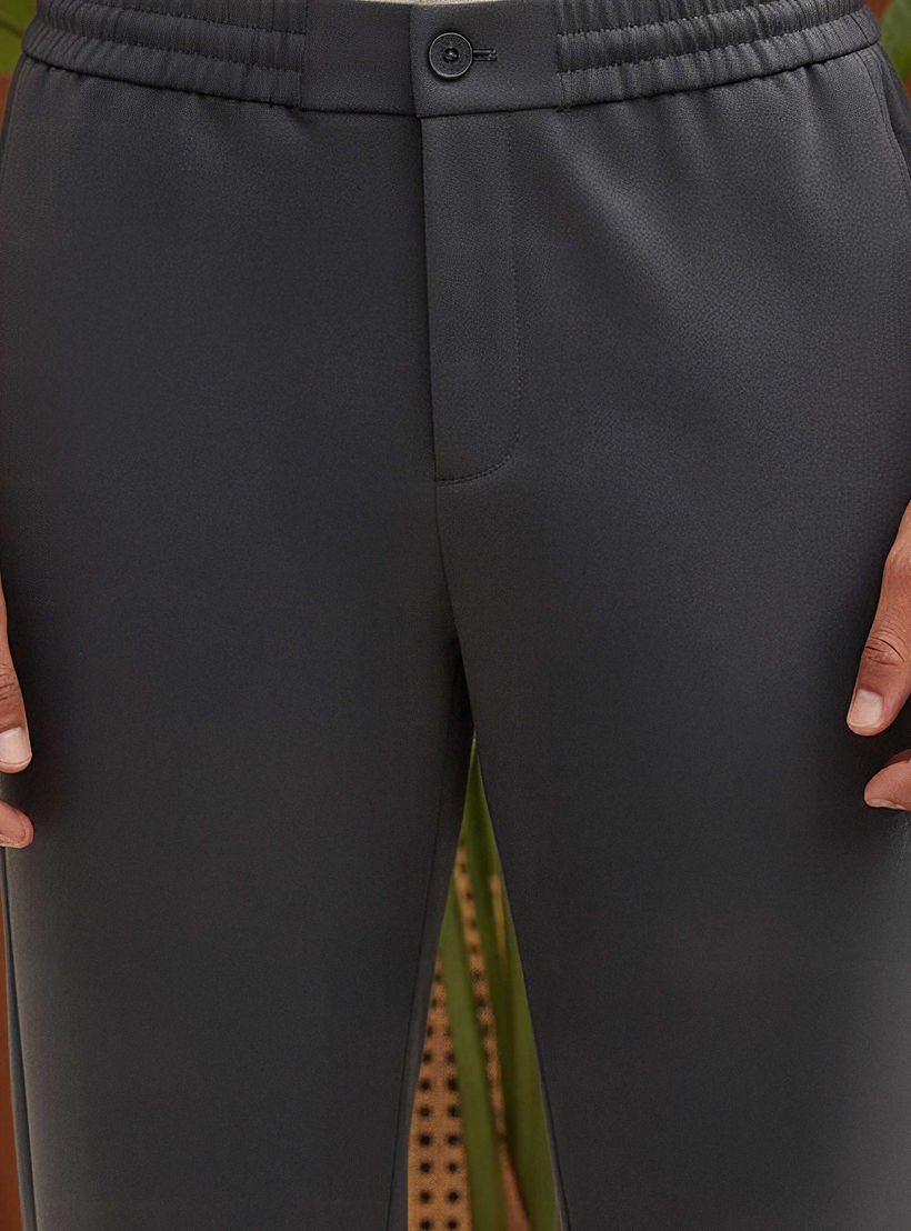 Men's Regular Fit Flexi Waist Trousers-men-clothing-bottoms-trousersandchinos-trousers-image-4