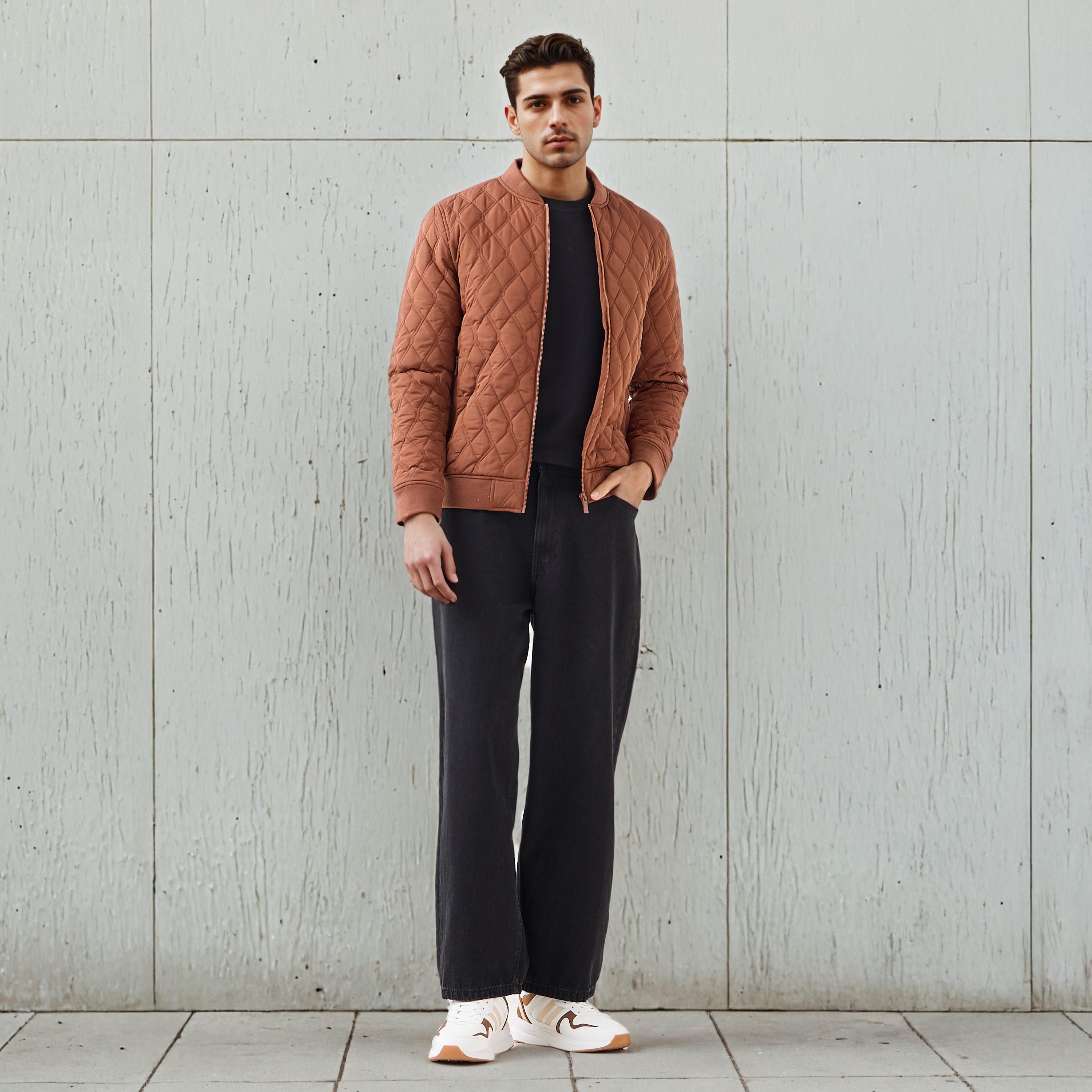 Men Regular Fit Quilted Bomber Jacket-men-clothing-jacketsandblazers-jackets-image-2