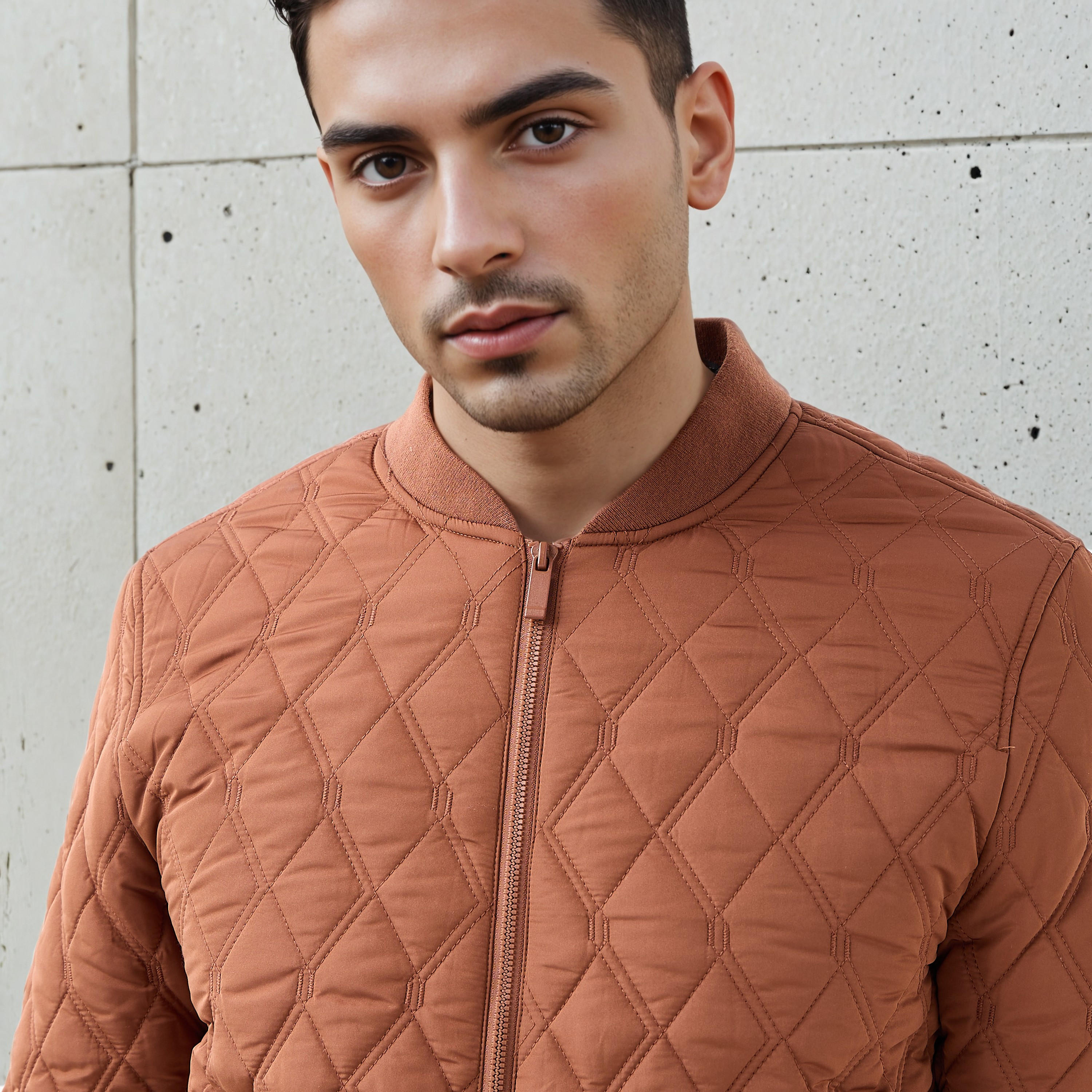 Men Regular Fit Quilted Bomber Jacket-men-clothing-jacketsandblazers-jackets-image-4