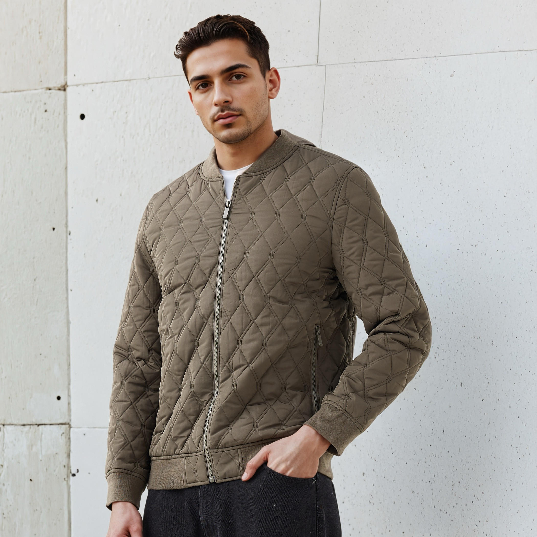 Men Regular Fit Quilted Bomber Jacket-men-clothing-jacketsandblazers-jackets-image-1