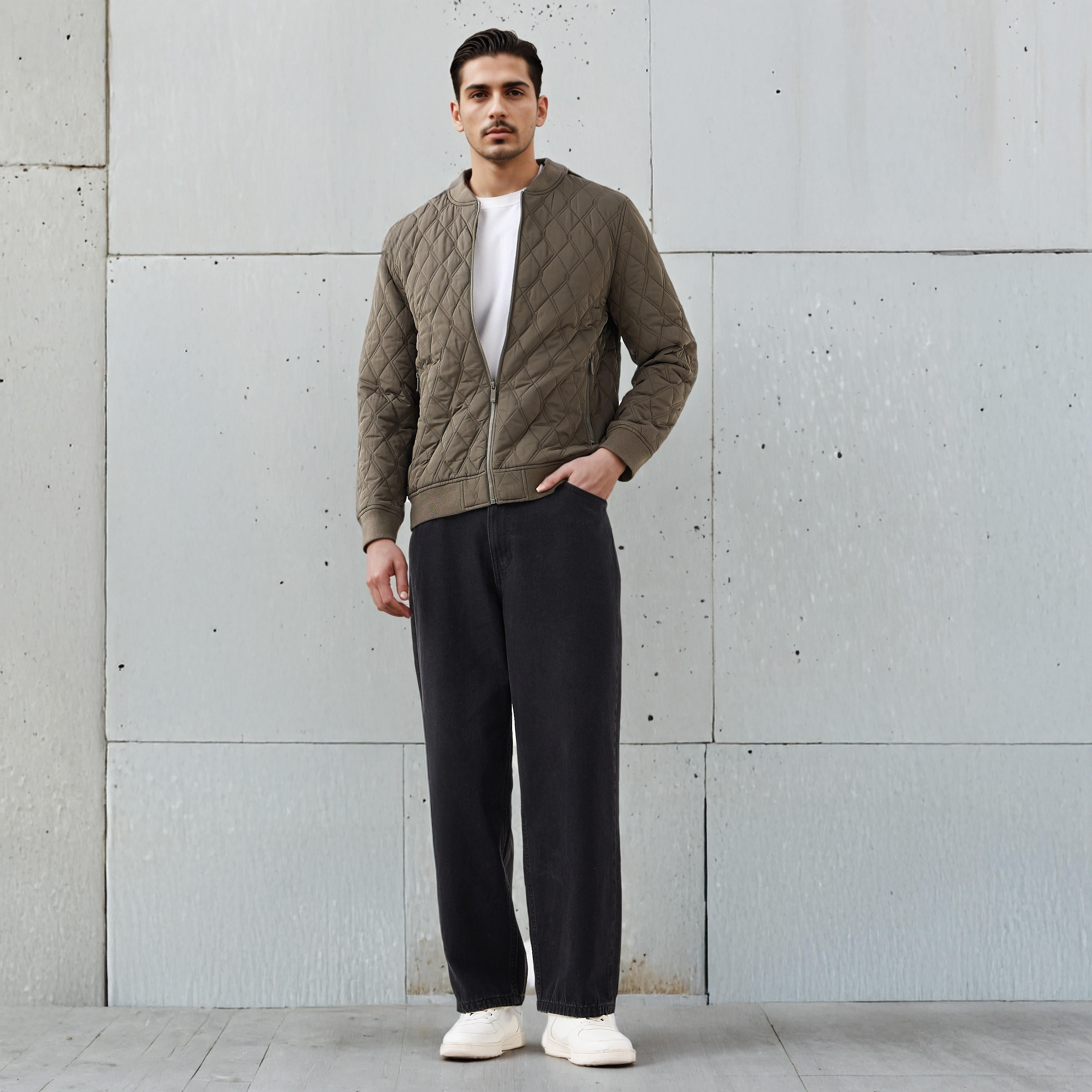 Men Regular Fit Quilted Bomber Jacket-men-clothing-jacketsandblazers-jackets-image-2