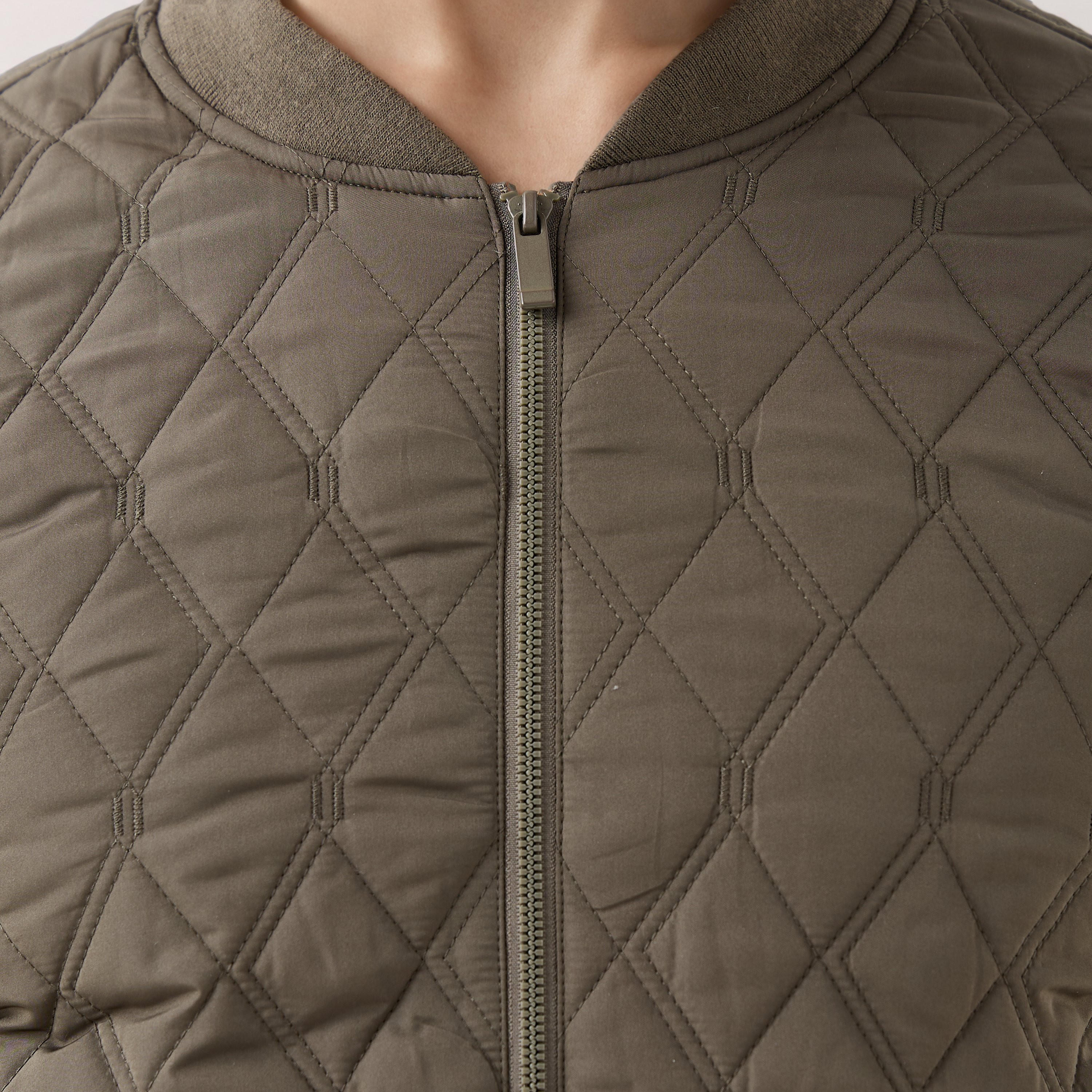 Men Regular Fit Quilted Bomber Jacket-men-clothing-jacketsandblazers-jackets-image-5