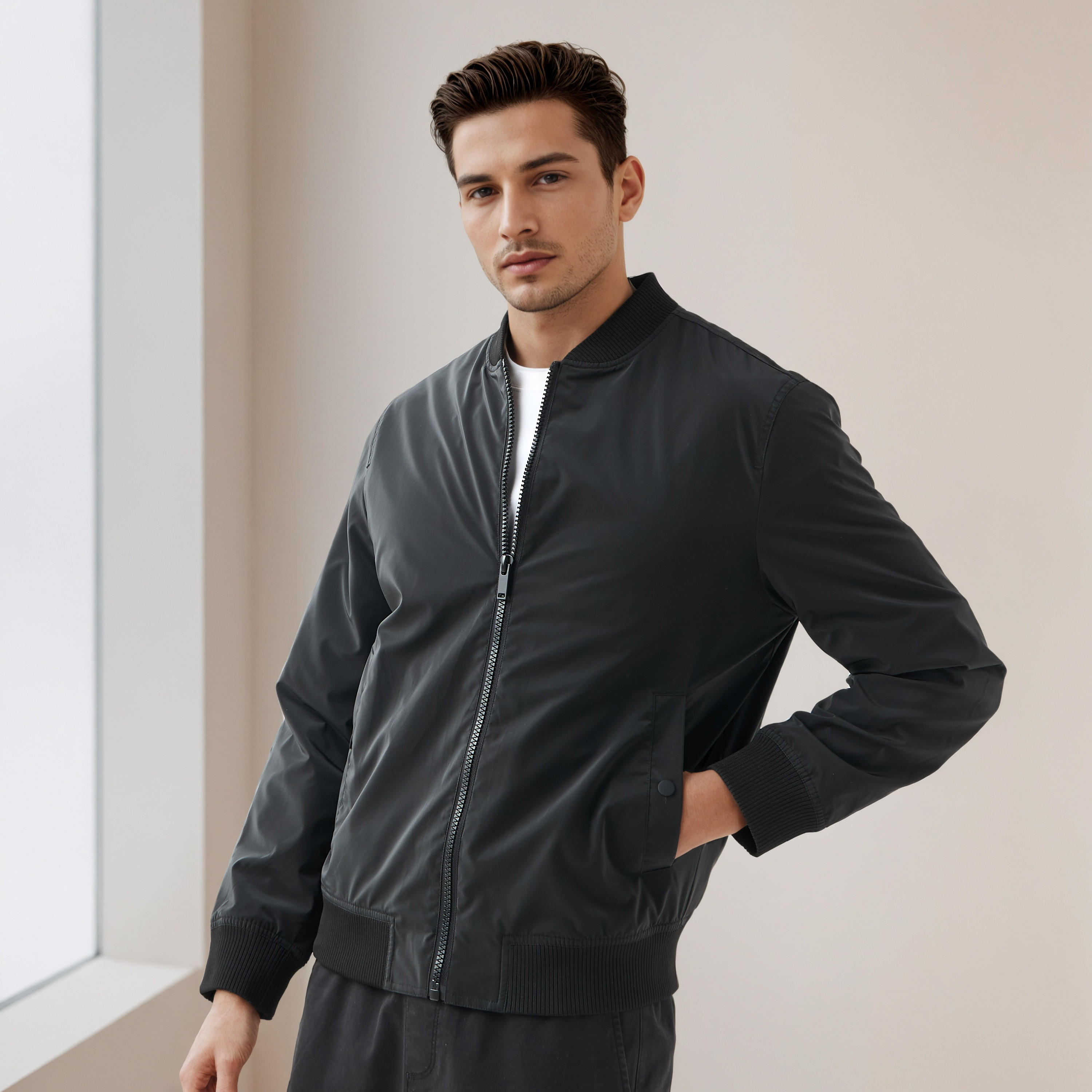 Men Regular Fit Bomber Jacket-men-clothing-jacketsandblazers-jackets-image-4