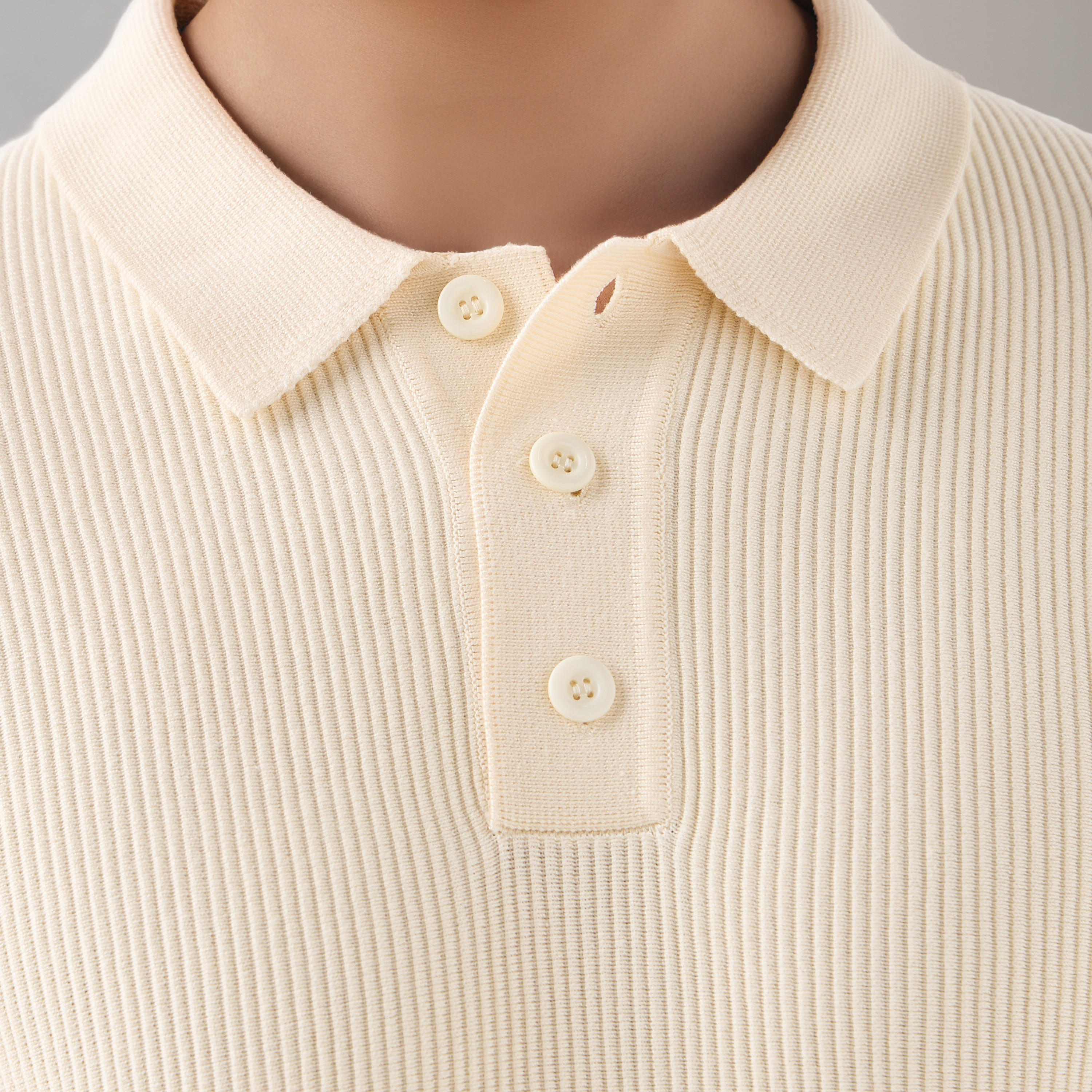 Textured Polo Collar Sweatshirt with Long Sleeves-men-winterwear-hoodiesandsweatshirts-image-3