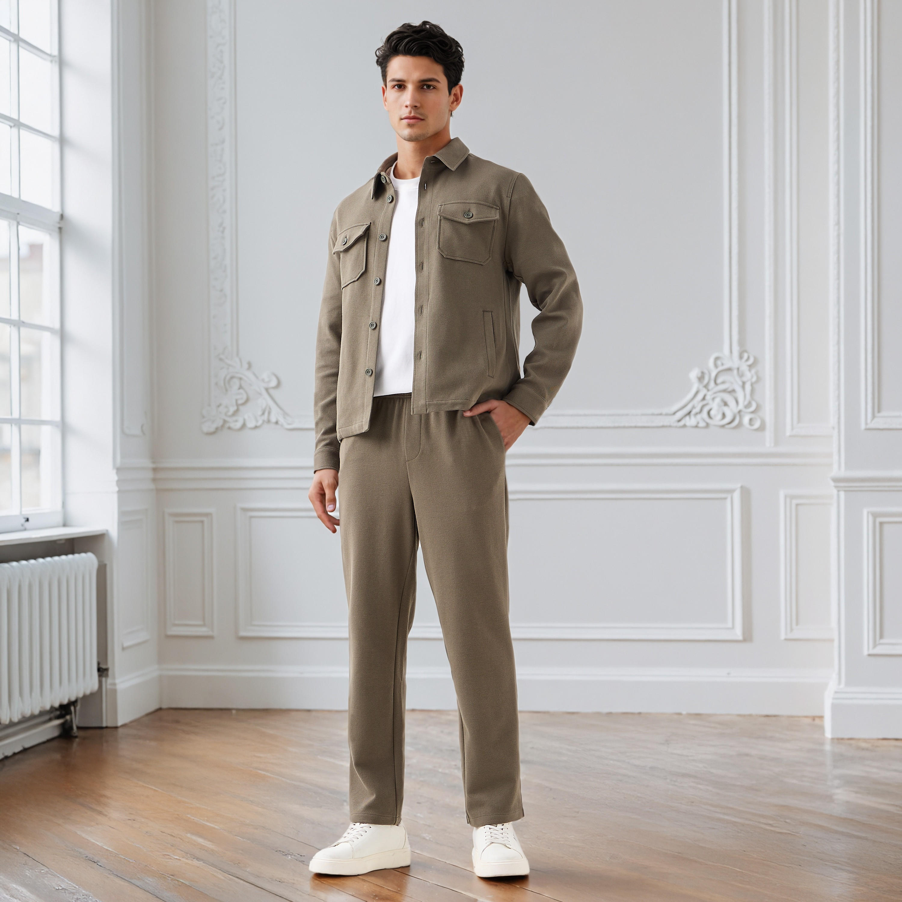 Men's Regular Fit Collared Pocket Shacket-men-clothing-jacketsandblazers-jackets-image-2