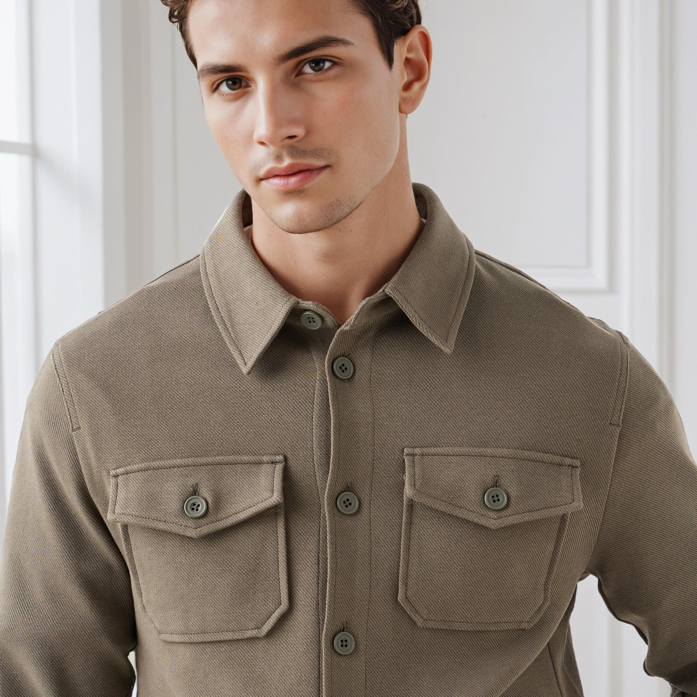 Men's Regular Fit Collared Pocket Shacket-men-clothing-jacketsandblazers-jackets-image-4