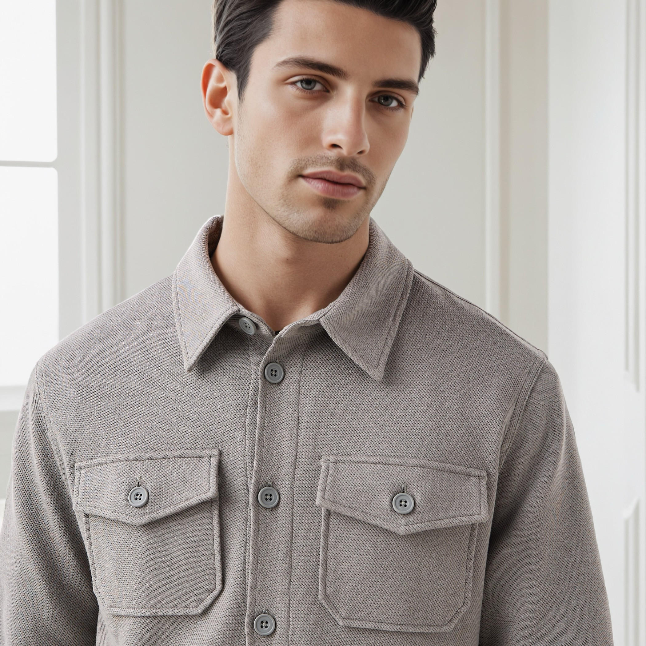 Men's Regular Fit Collared Pocket Shacket-men-clothing-jacketsandblazers-jackets-image-4