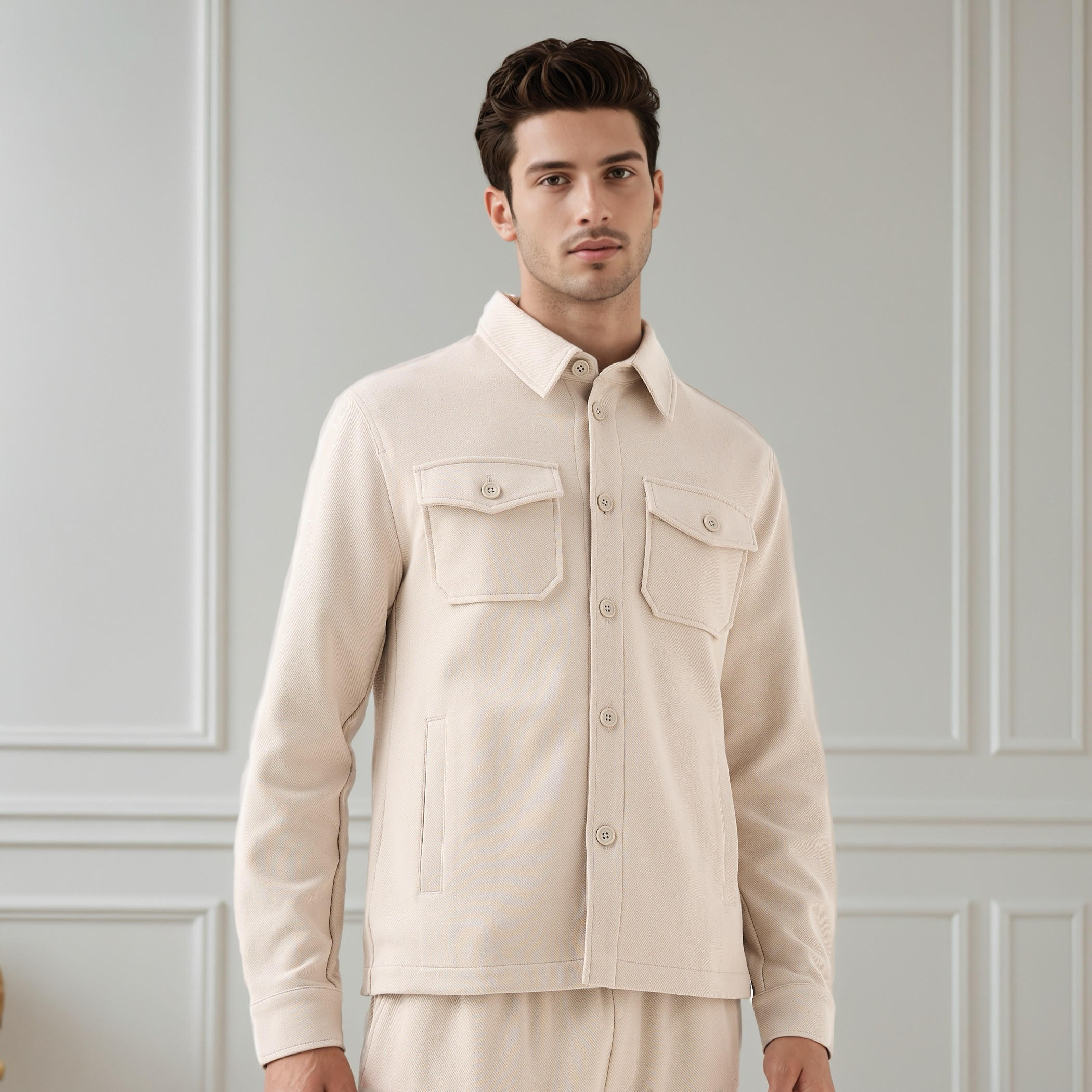 Men's Regular Fit Collared Pocket Shacket-men-clothing-jacketsandblazers-jackets-image-1