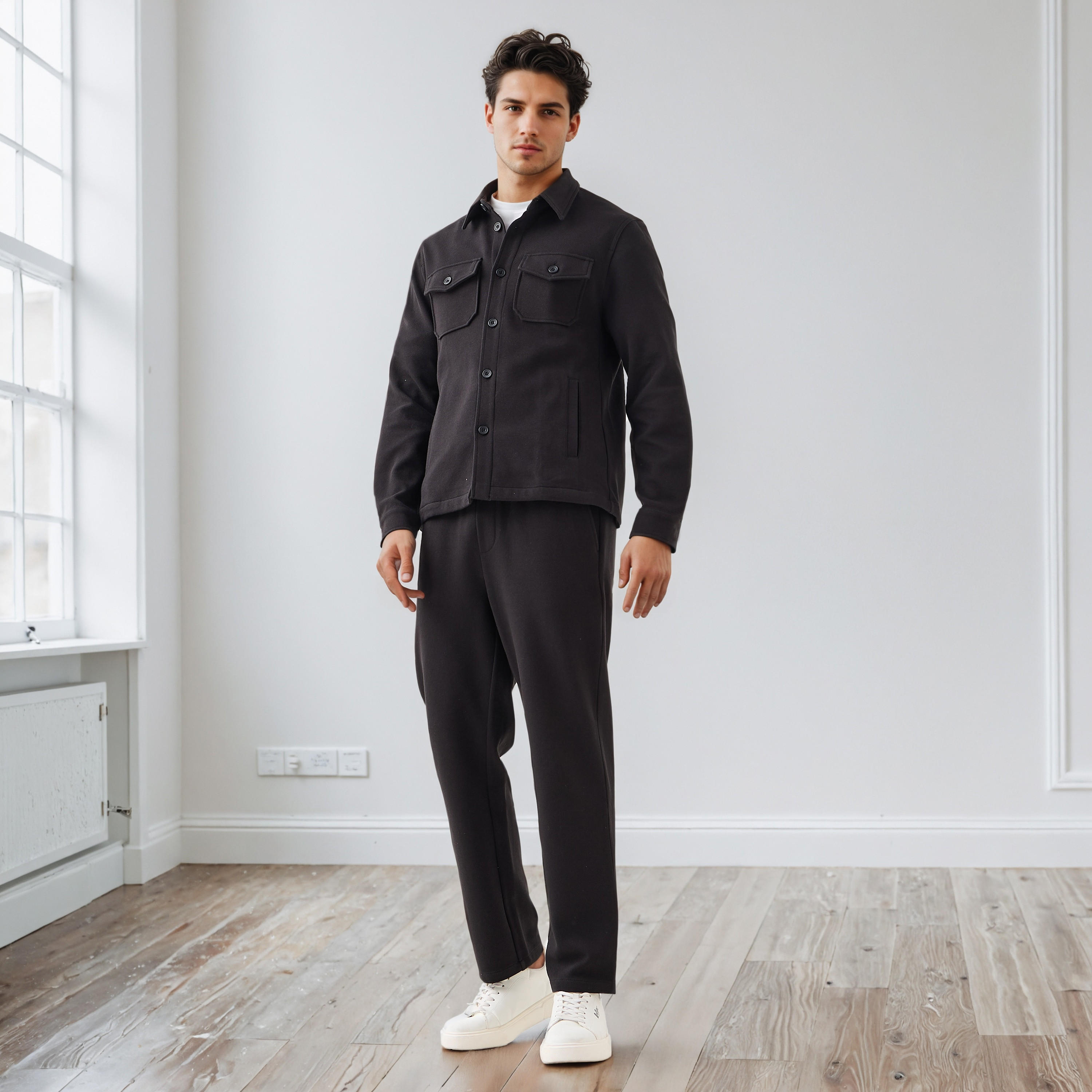 Men's Regular Fit Collared Pocket Shacket-men-clothing-jacketsandblazers-jackets-image-2